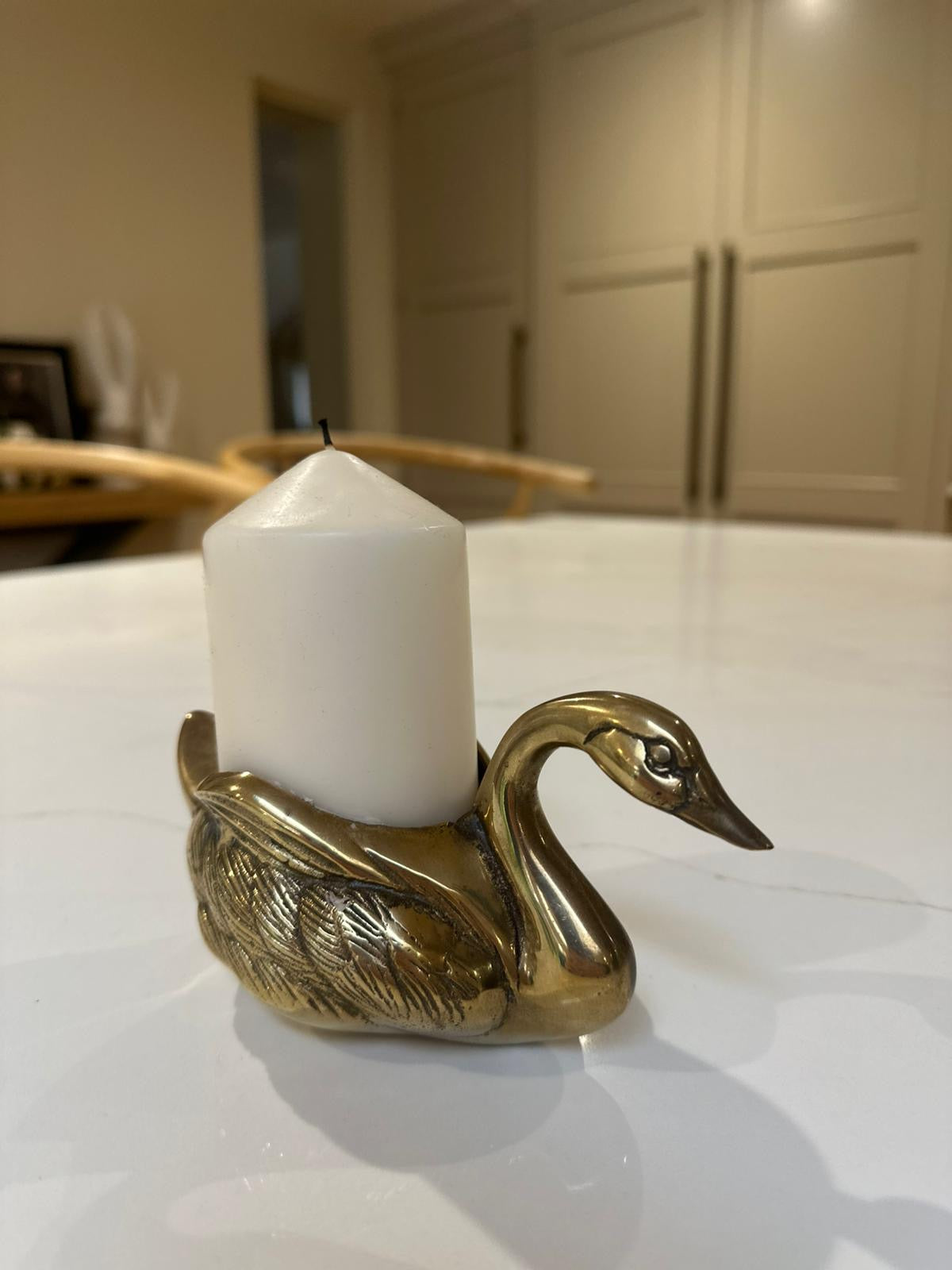 Brass large vintage swan