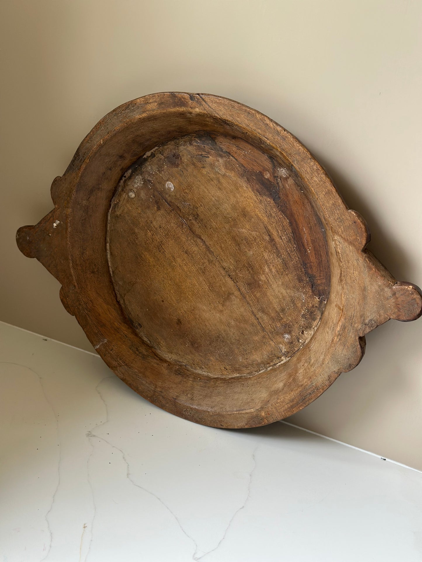 Wooden Indian chapati bowl hand carved