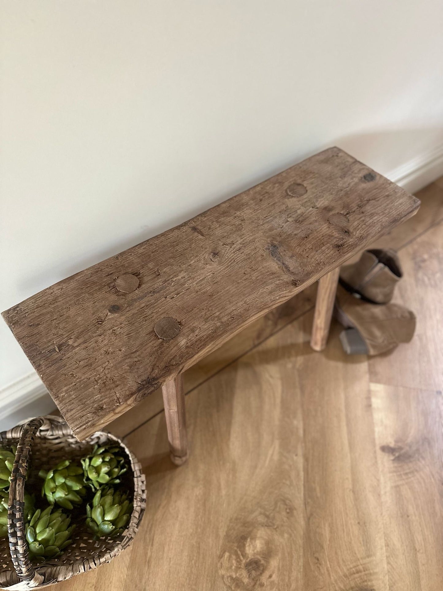 wooden hall bench - end of the bed bench