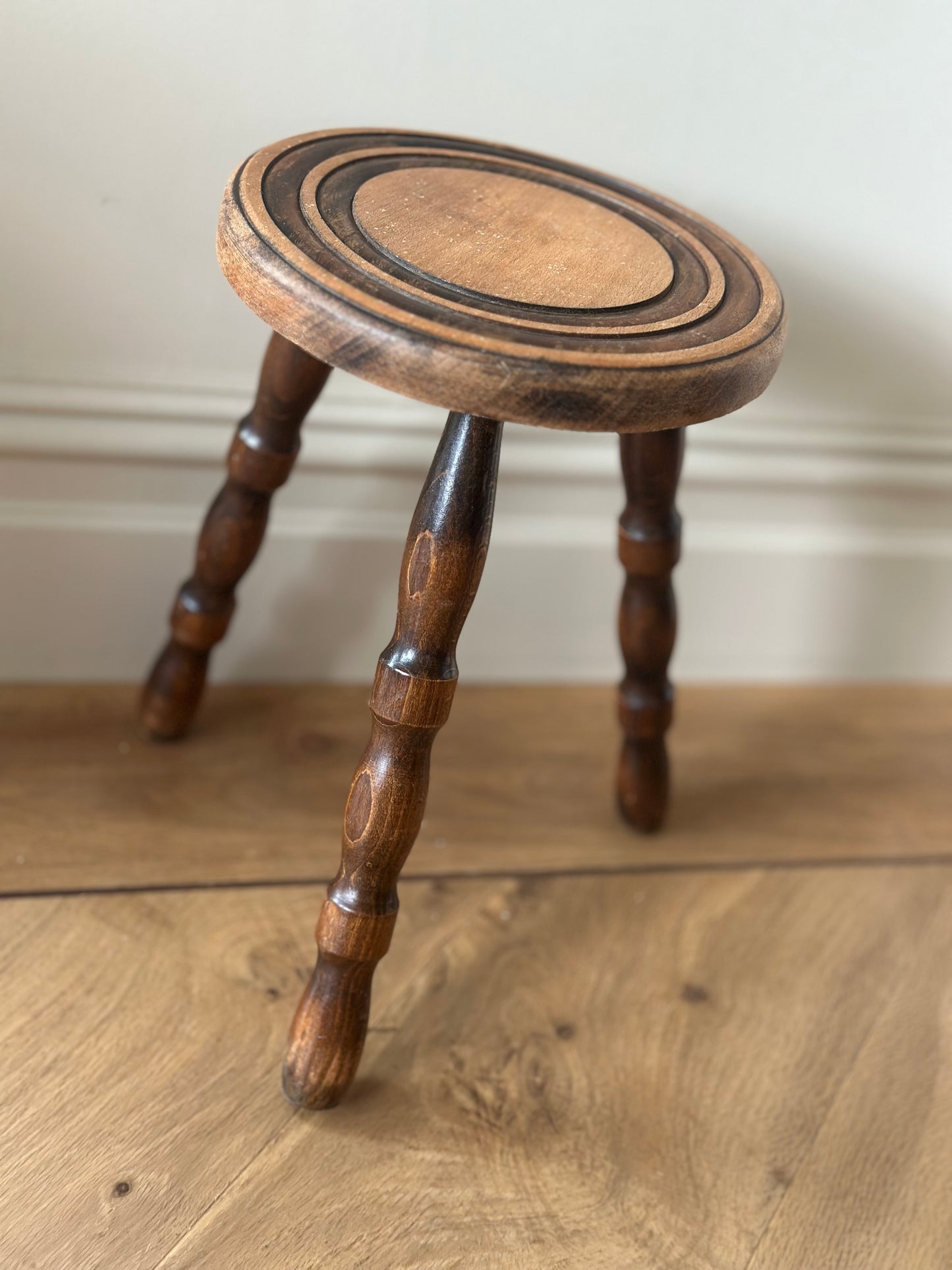 Vintage French bobbin leg stool