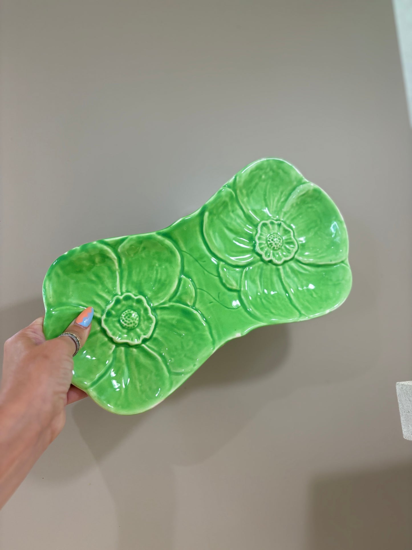 Vintage French Cabbage style serving platters