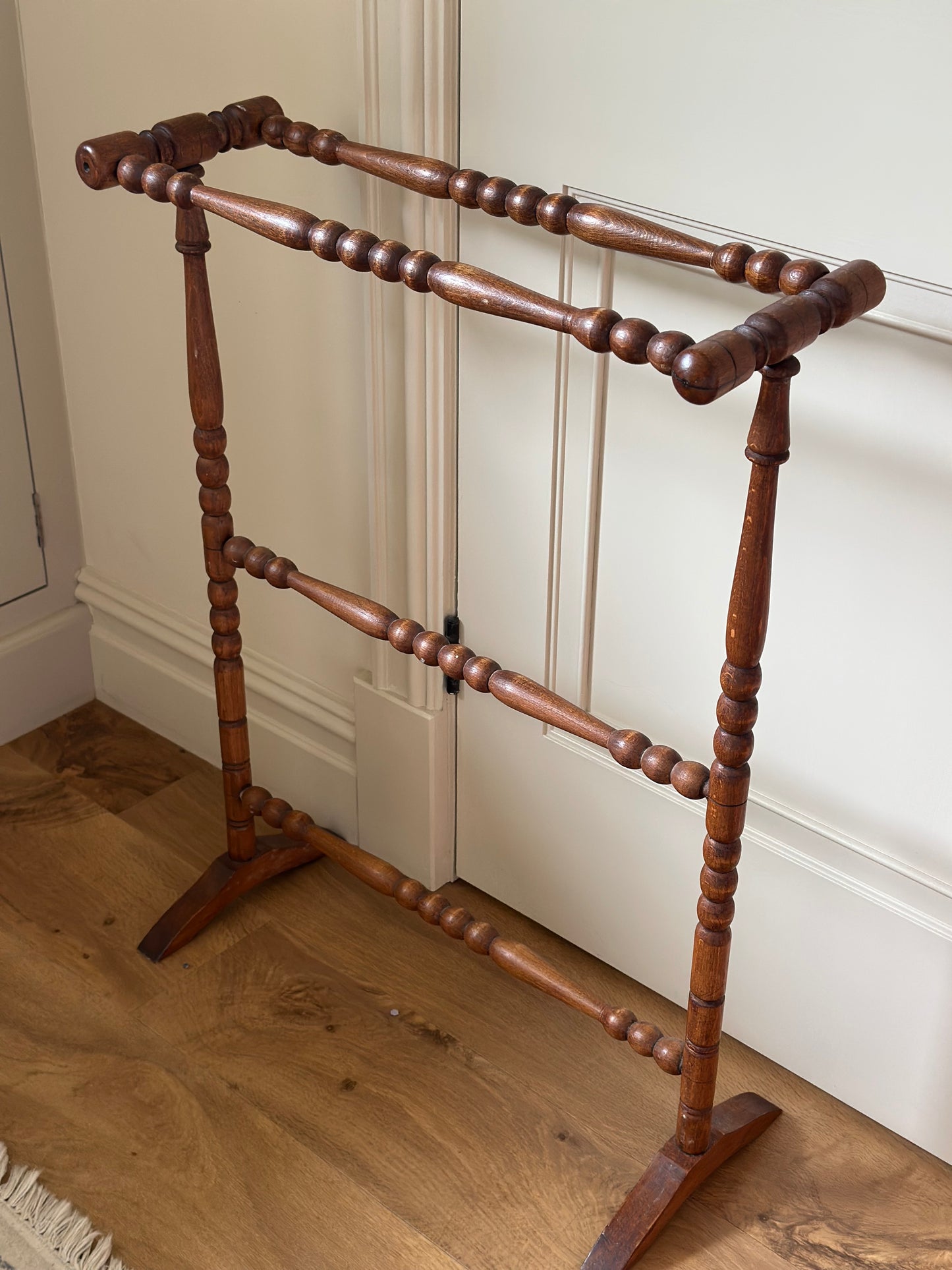 Vintage French bobbin towel blanket rail