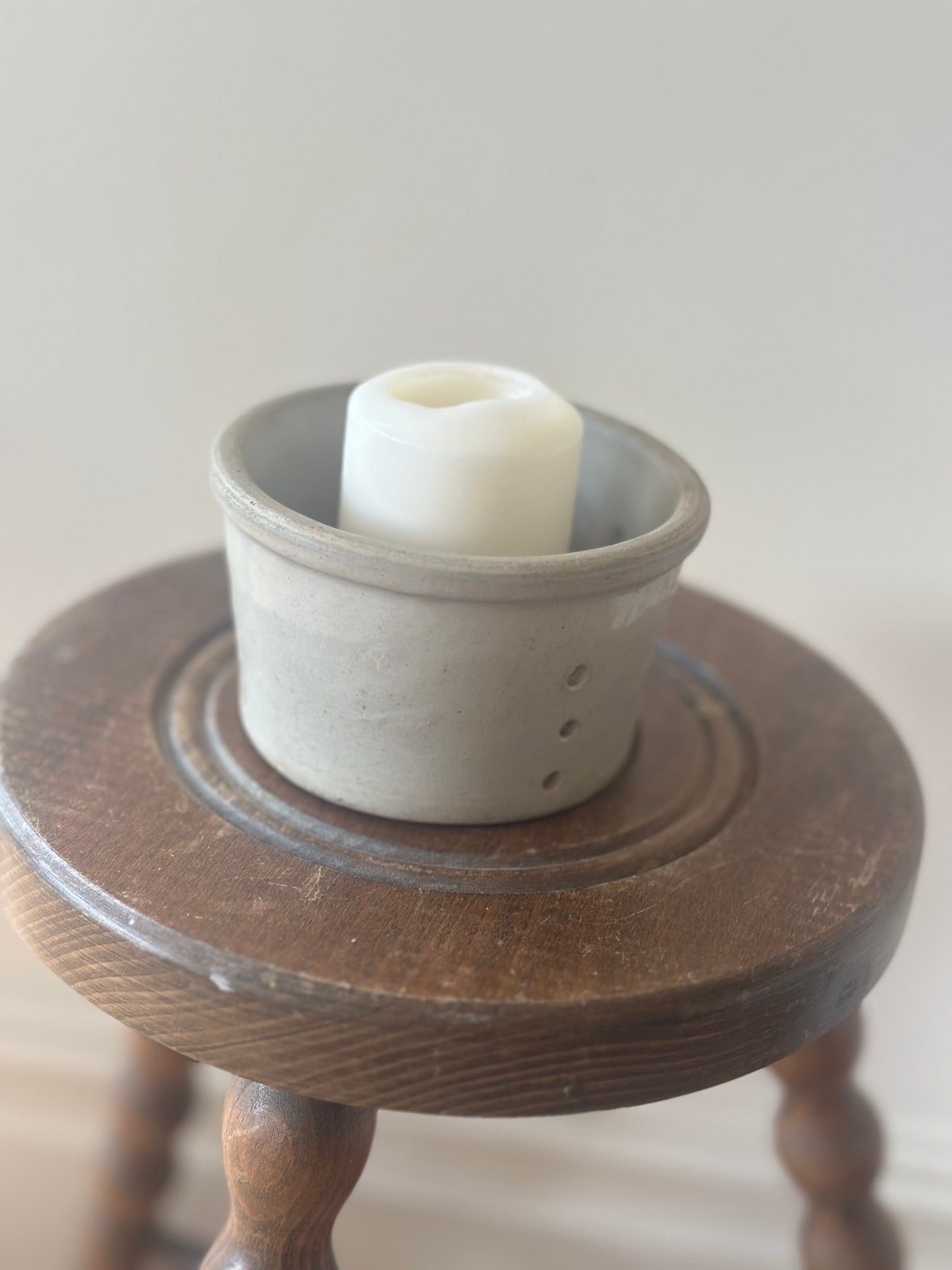 French cheese stainer in a creamy neutral colour - large