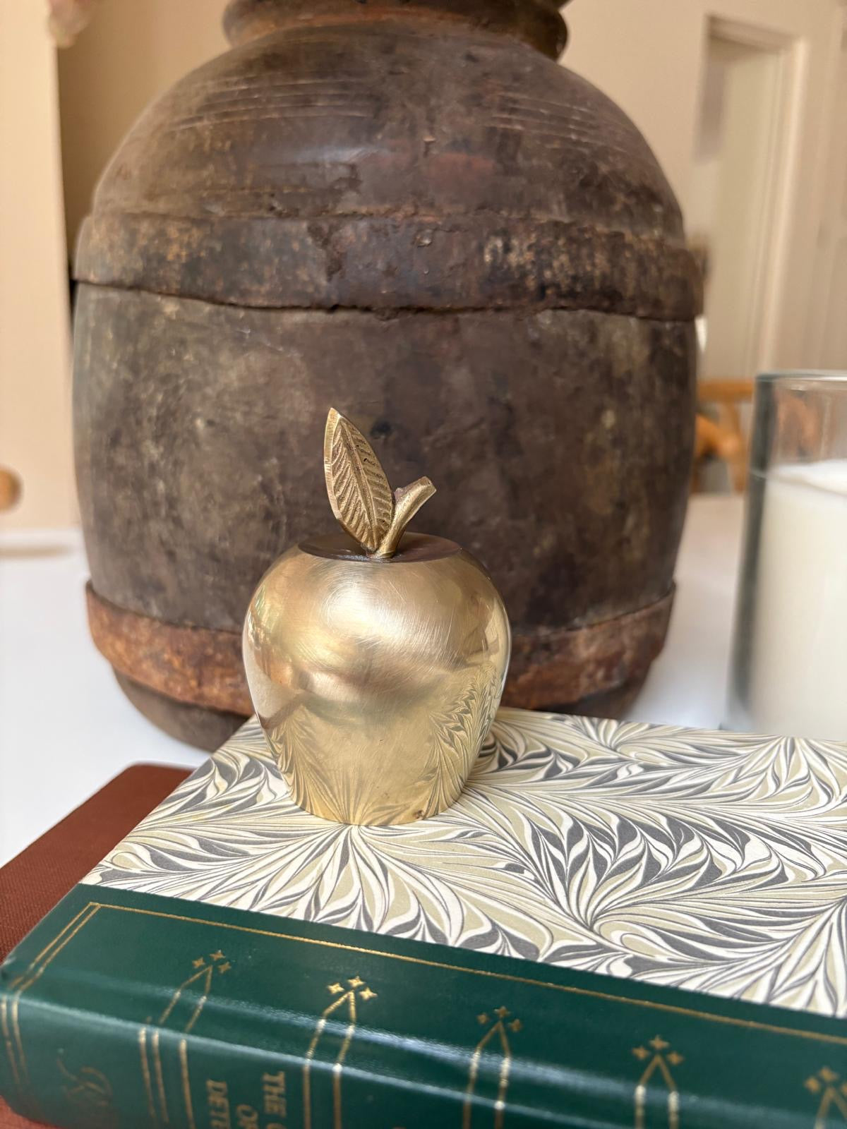 Vintage brass apple bell for styling