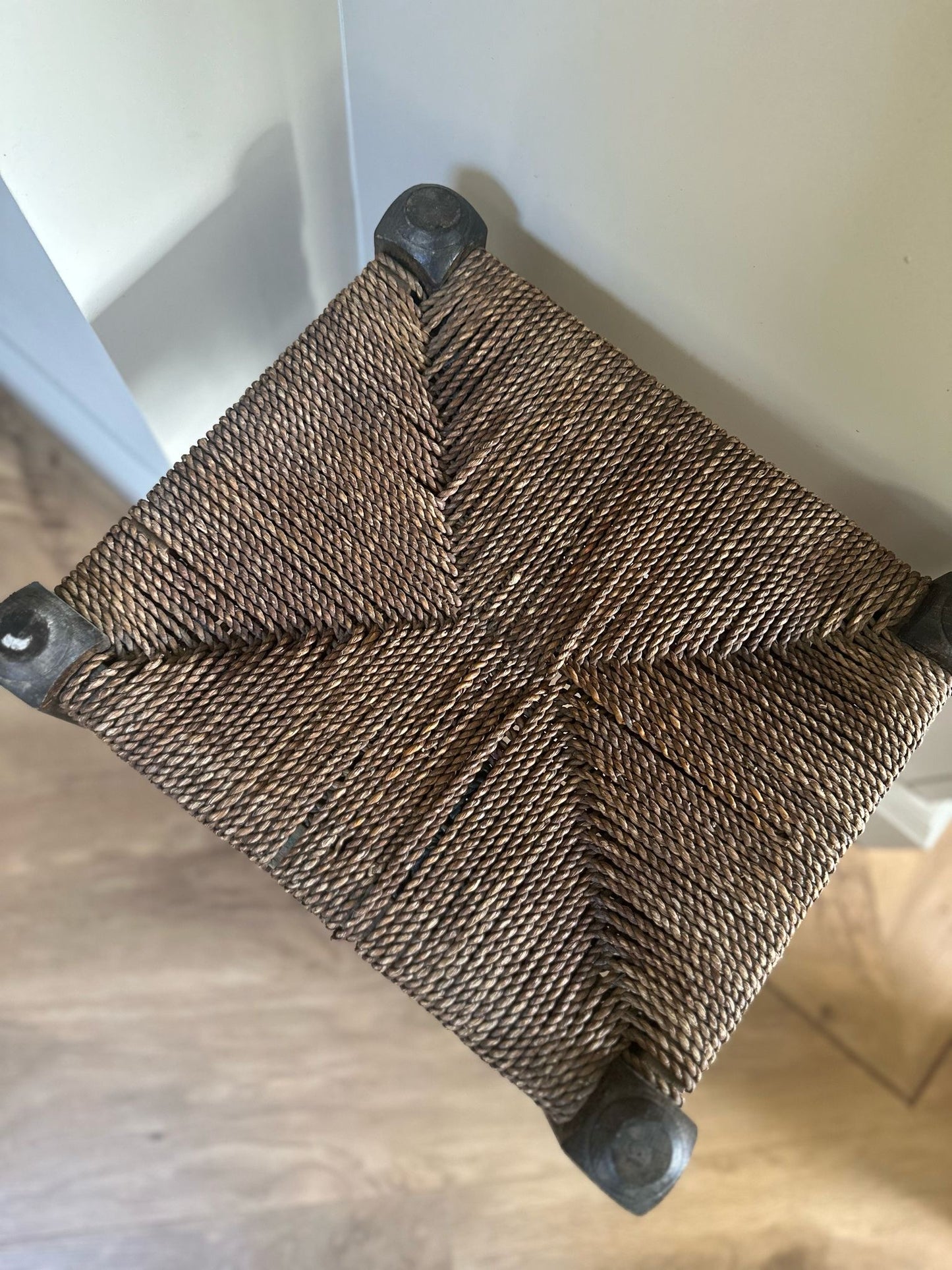 large bobbin leg square stool vintage