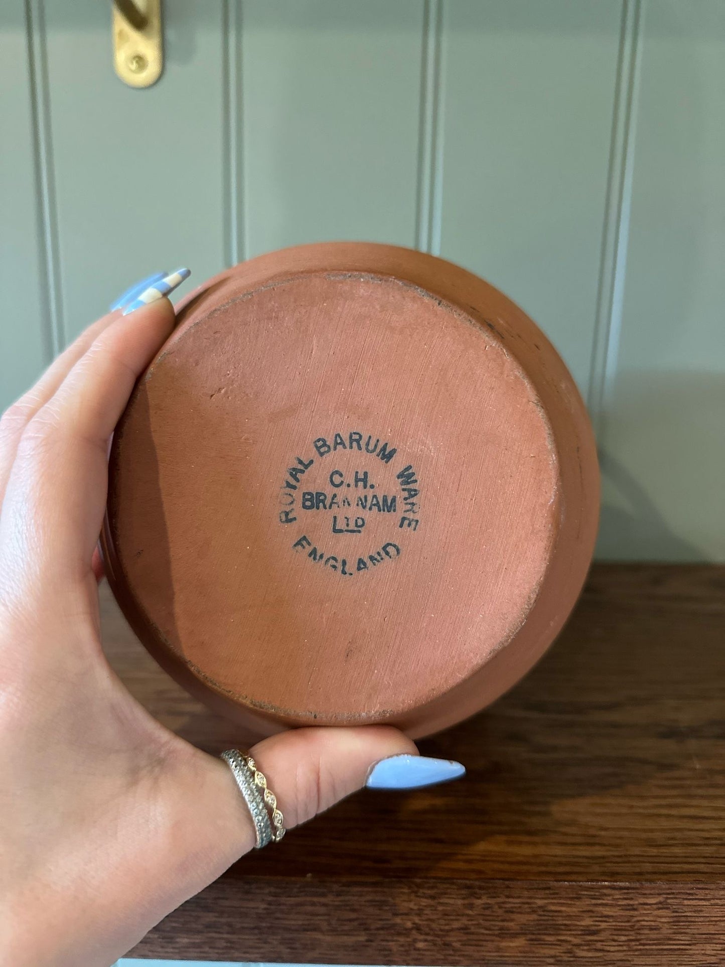 vintage terracotta & chocolate glaze jug