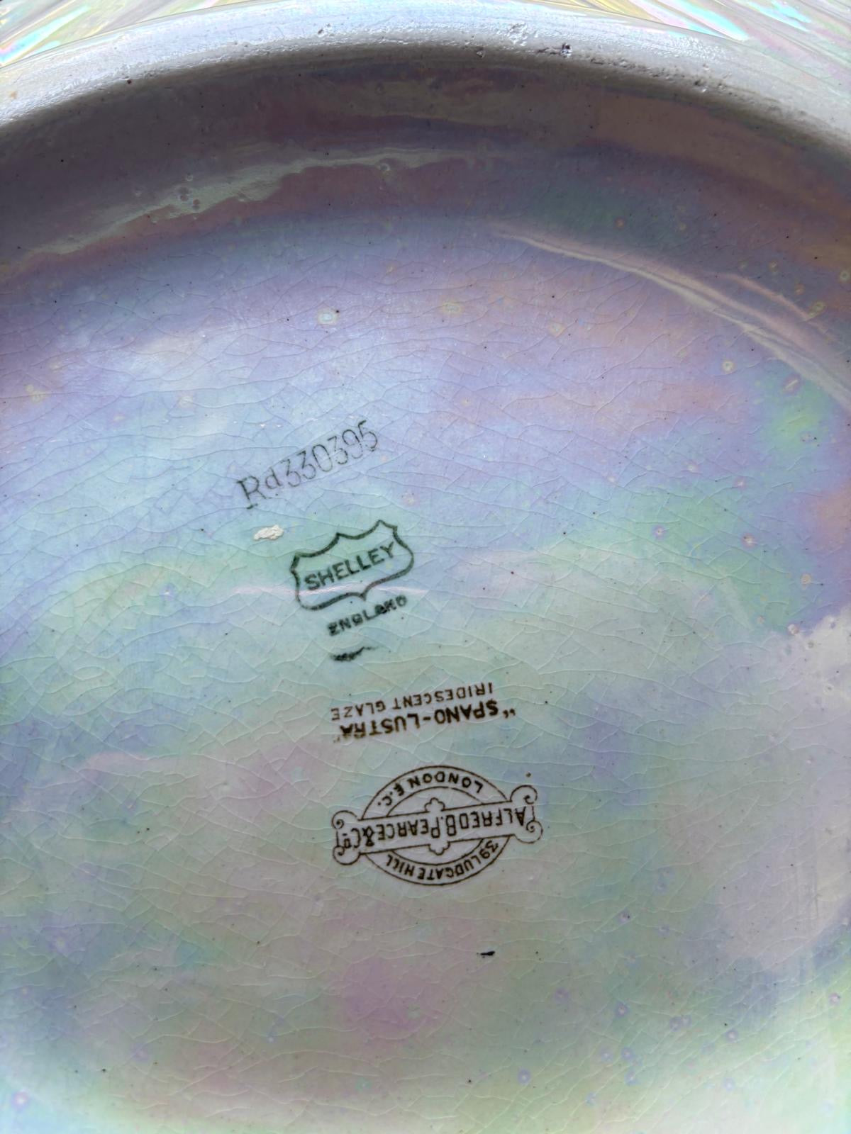 Giant vintage lustra wear pearlescent planter by Shelly