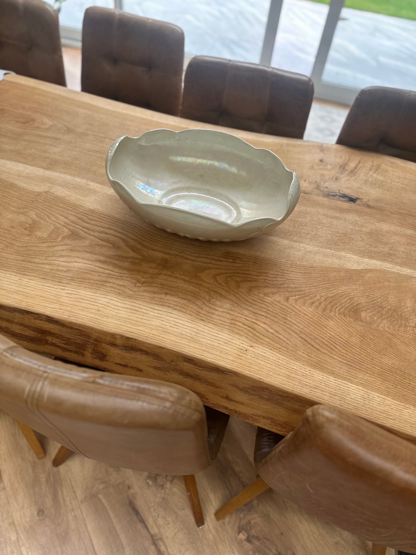Giant vintage lustra wear pearlescent planter by Shelly