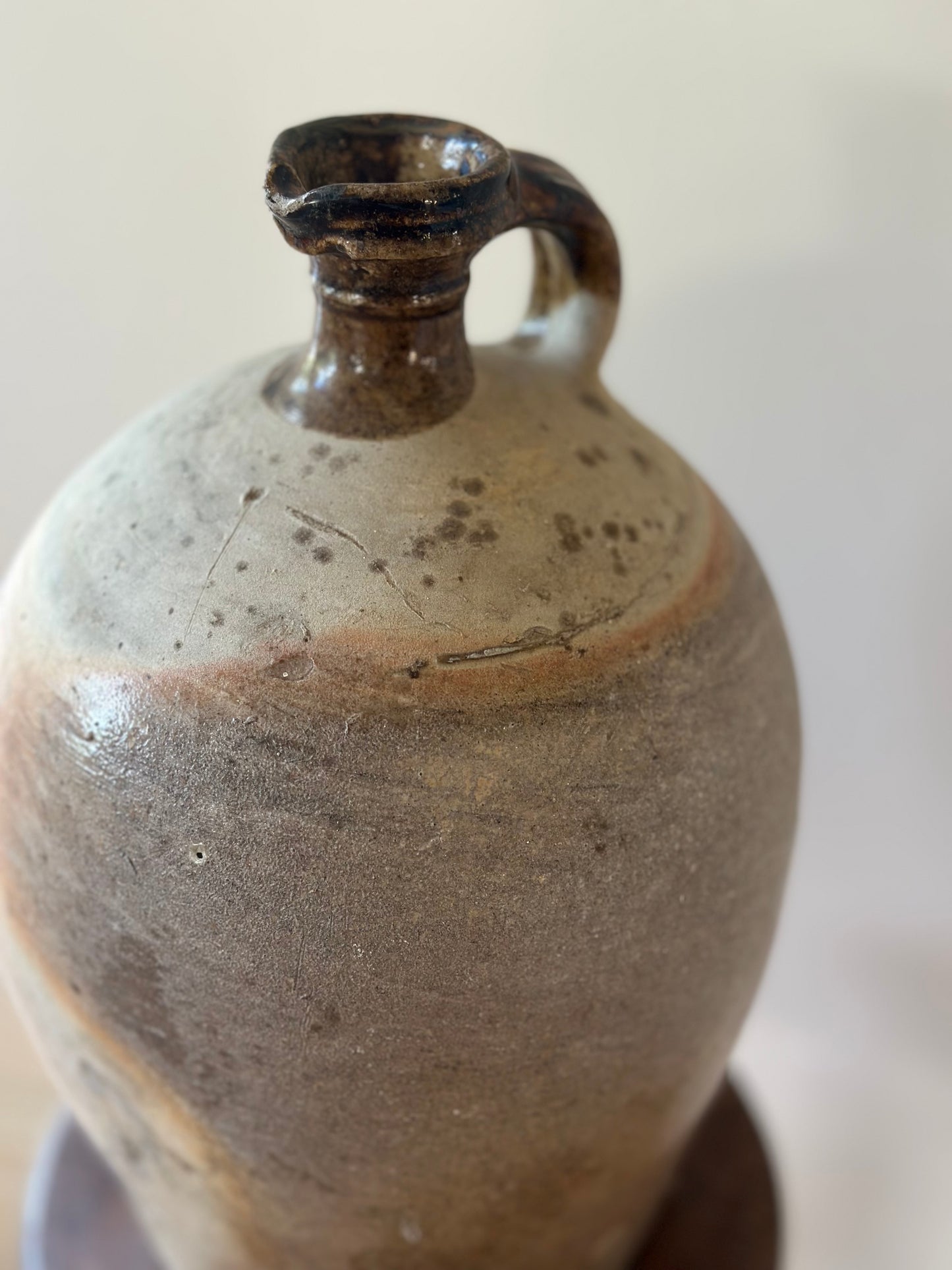 French glazed lip stoneware pot - Large