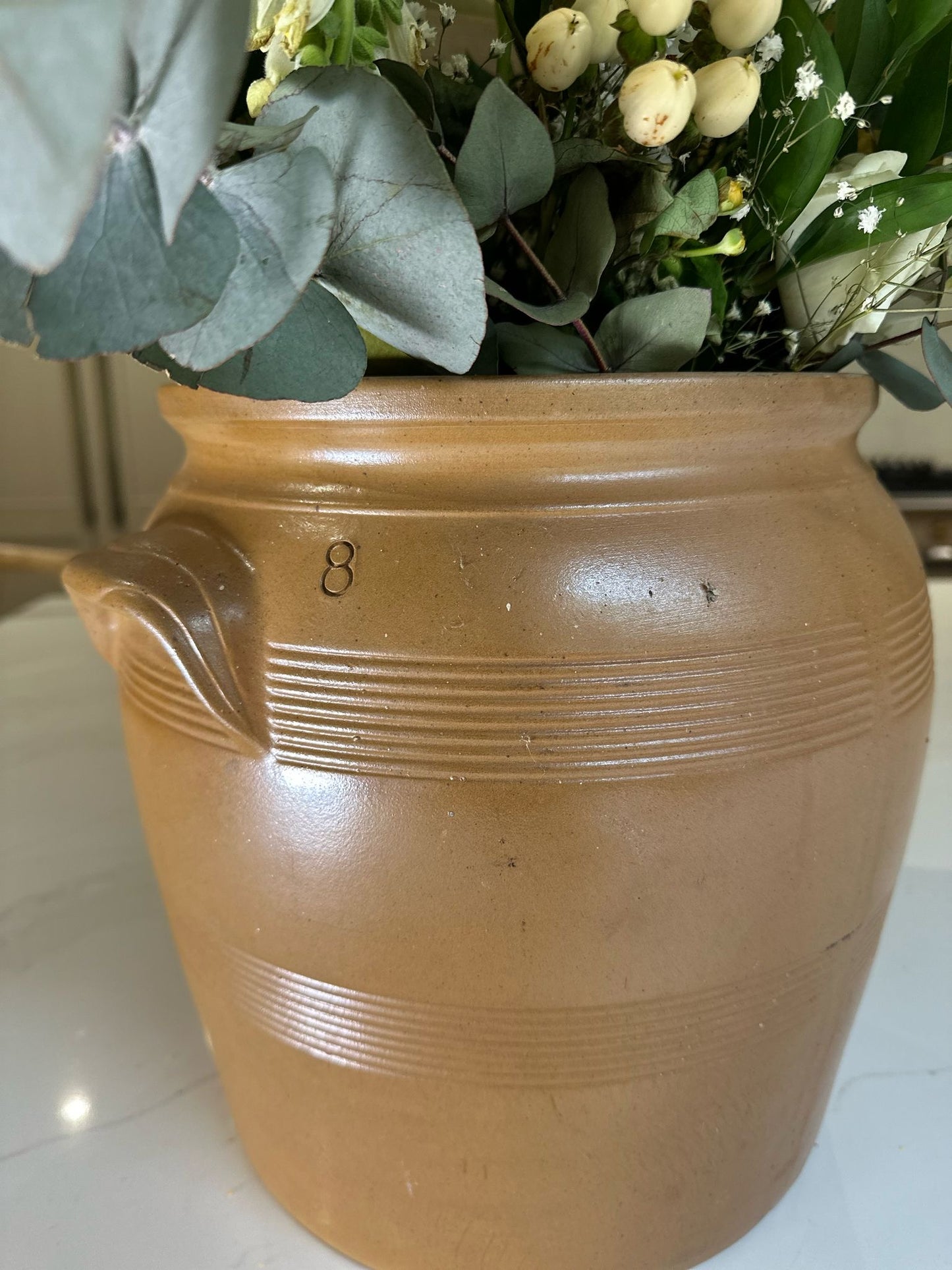 vintage vase huge confit pot handles & lid