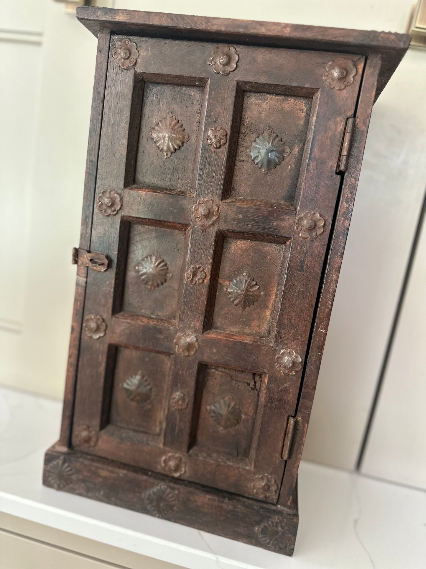 Antique hand made Indian spice cabinet