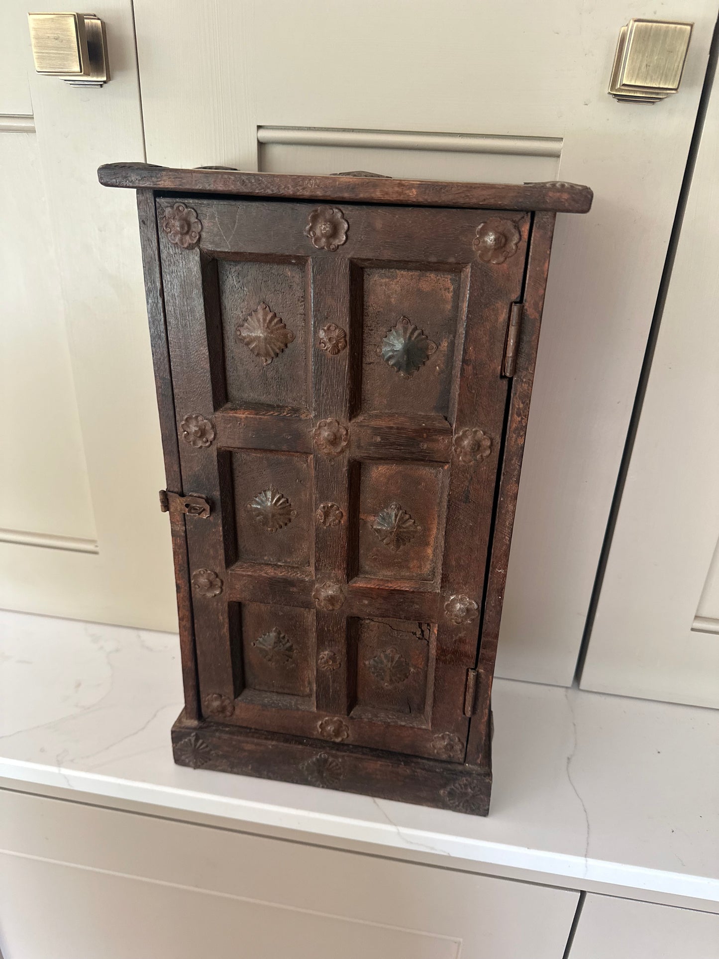 Antique hand made Indian spice cabinet