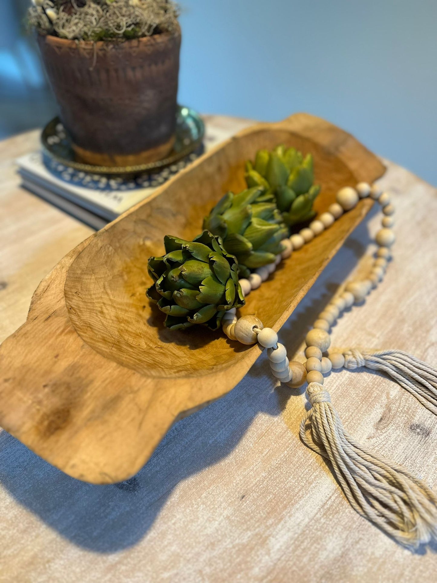 Vintage wooden dough bowl