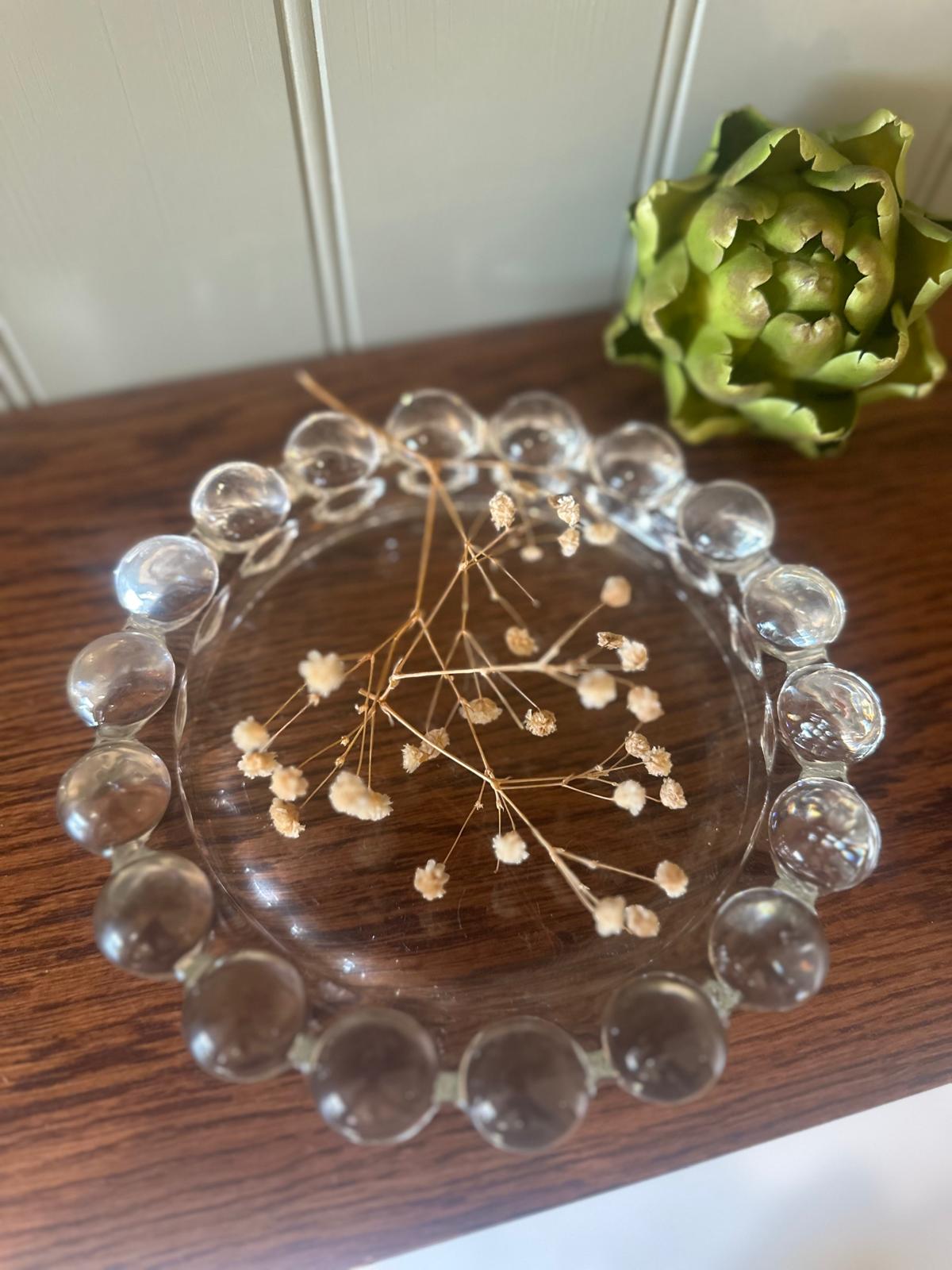 boopie bobbin glass large dish candle stand MCM