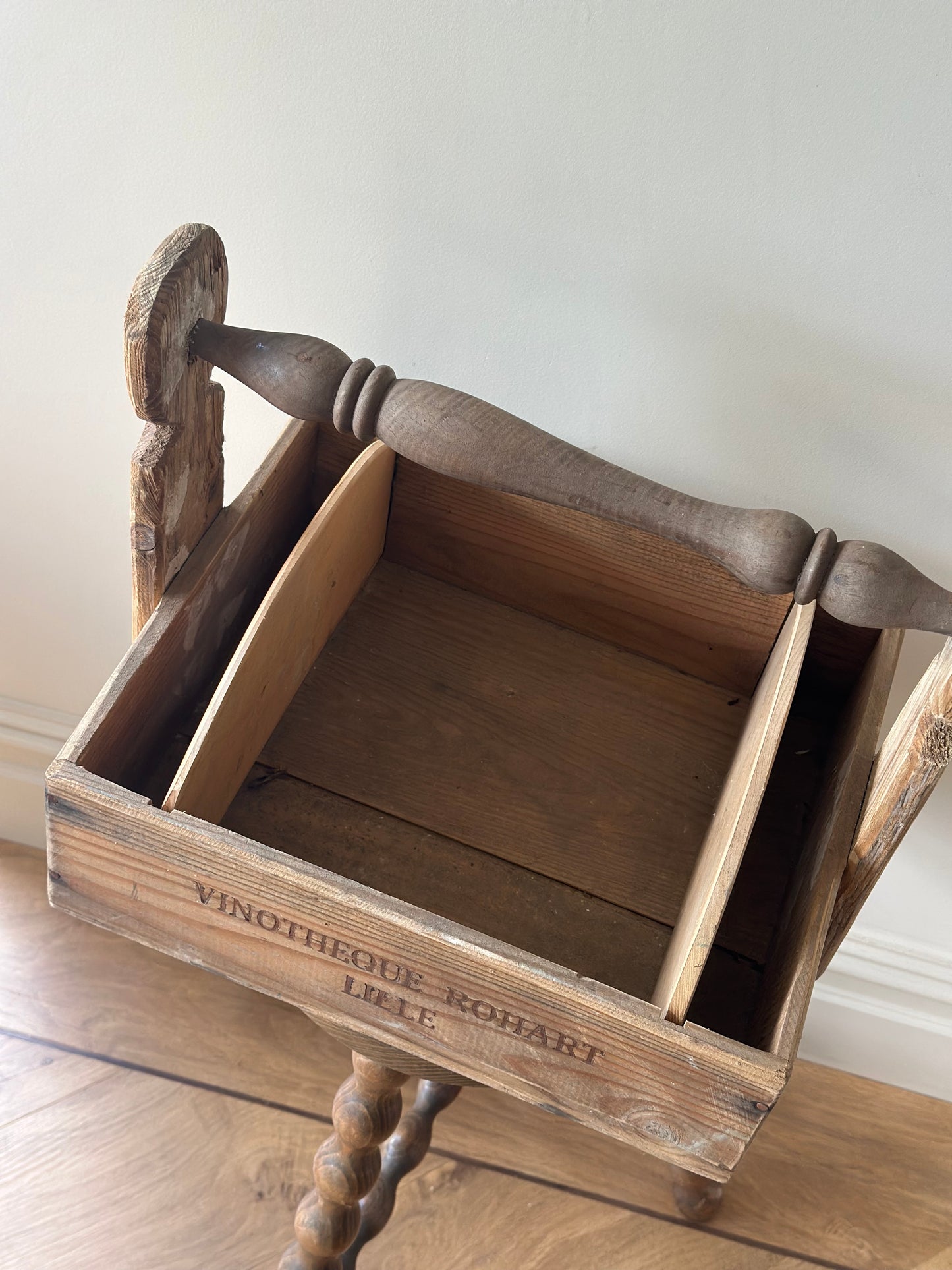 Vintage French Lille wooden trug removable sides