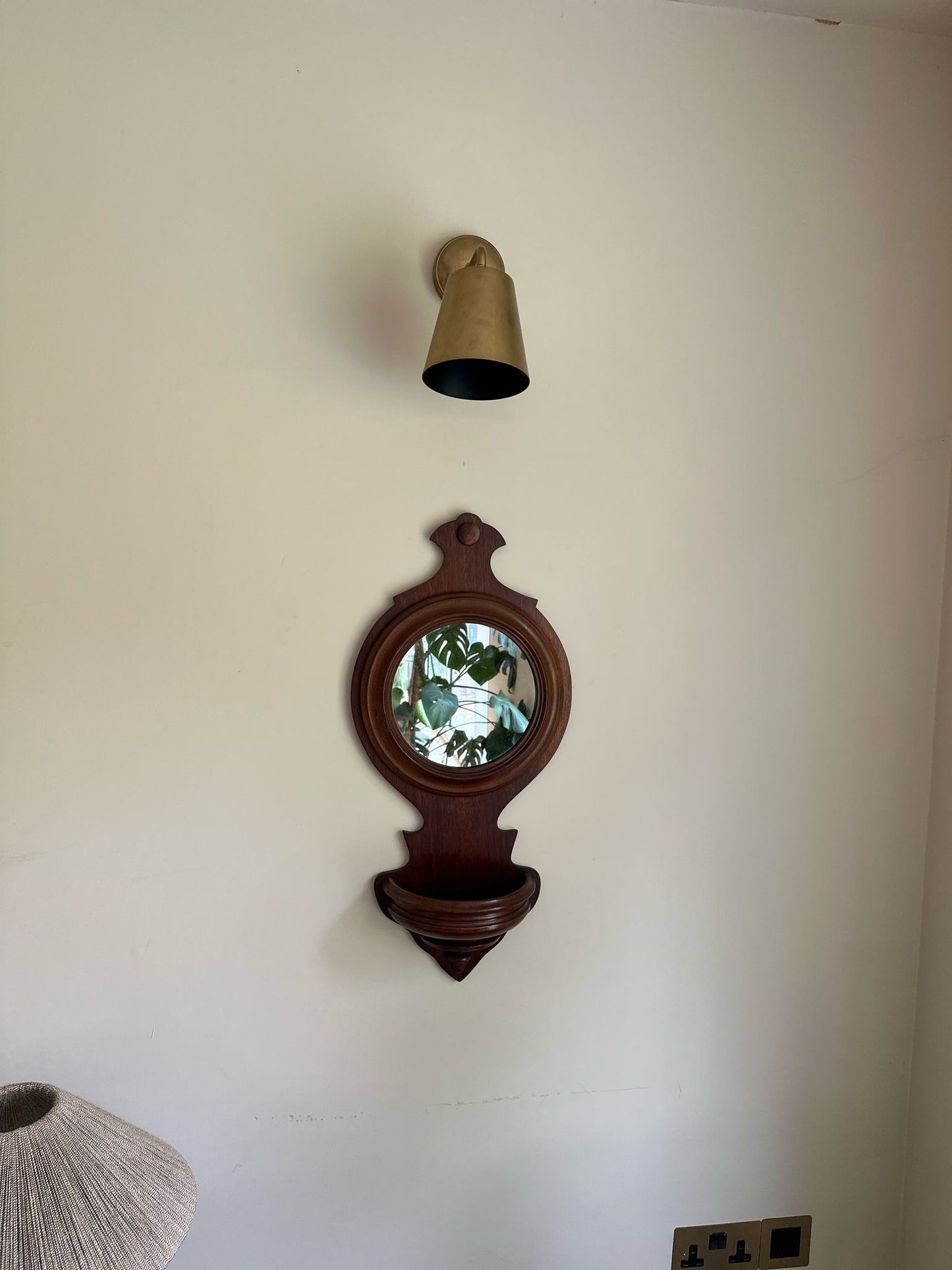 19C mahogany hall mirror πͺ bathroom with pocket