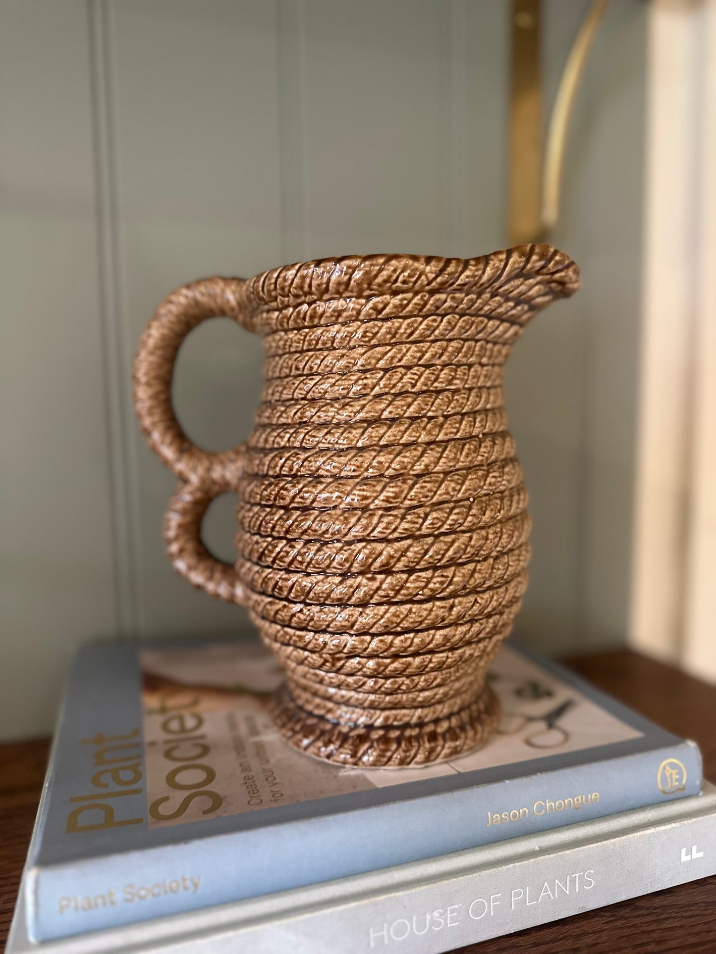 GOVANCROFT rope design jug stoneware Vintage 1960s