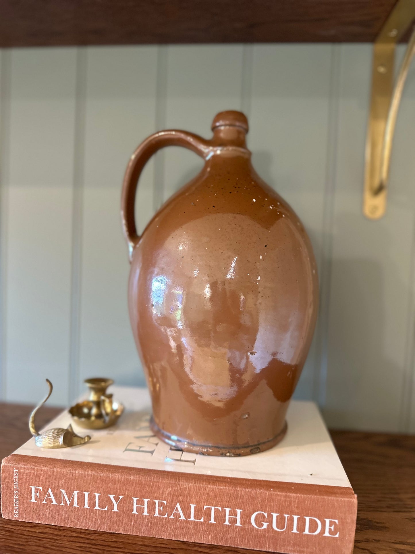 French olive oil glazed vintage pot