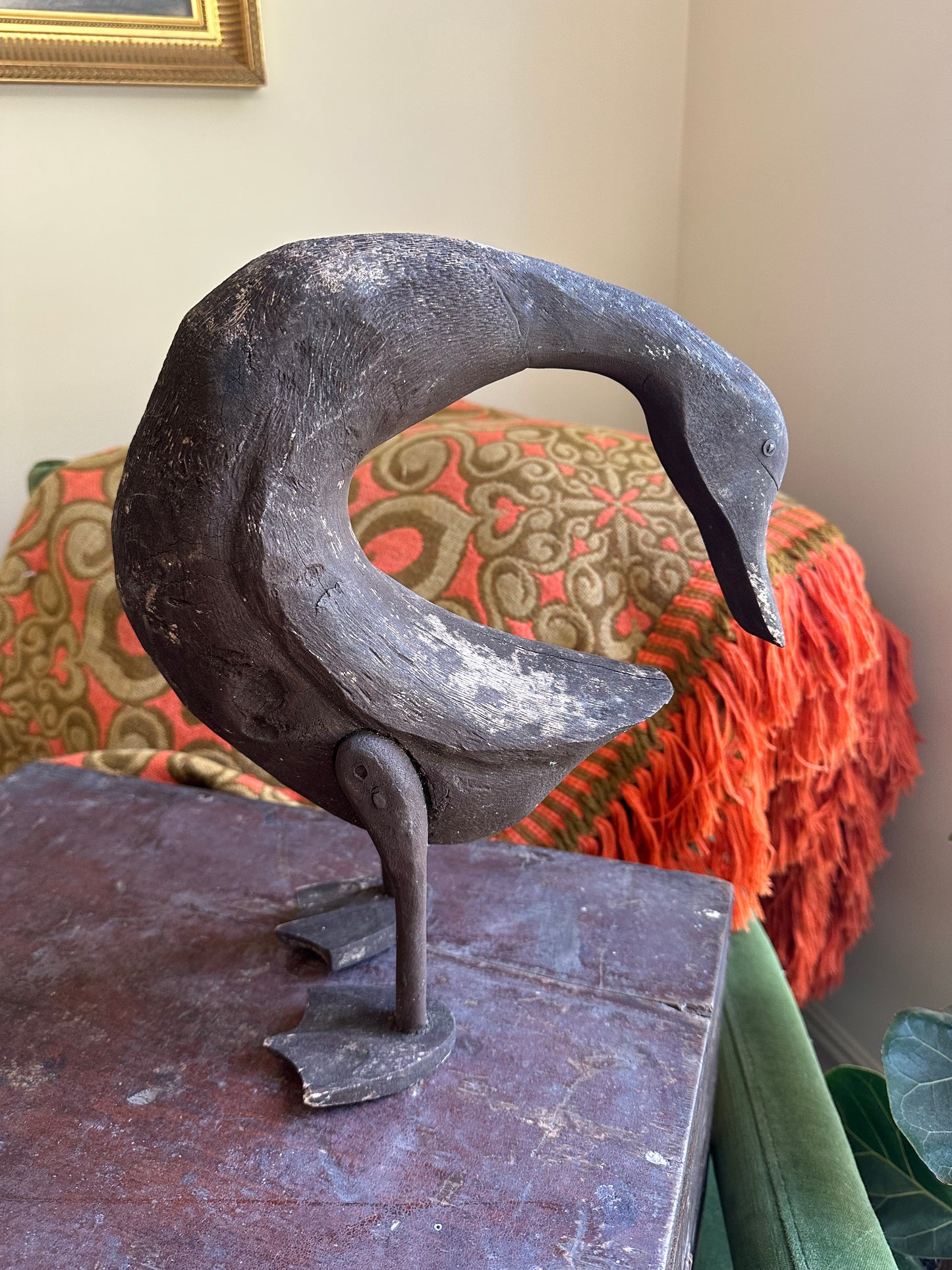 Vintage rustic original scratch made duck goose