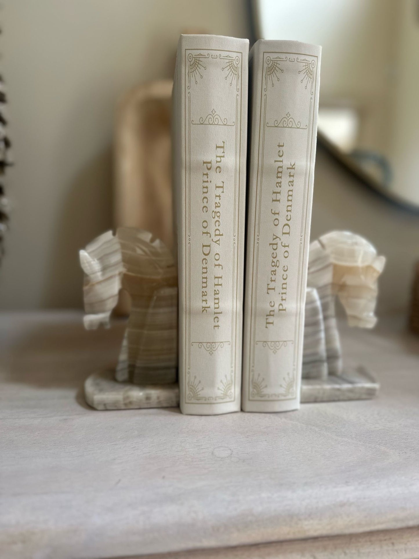 vintage marble horse head π΄ book ends in neutrals