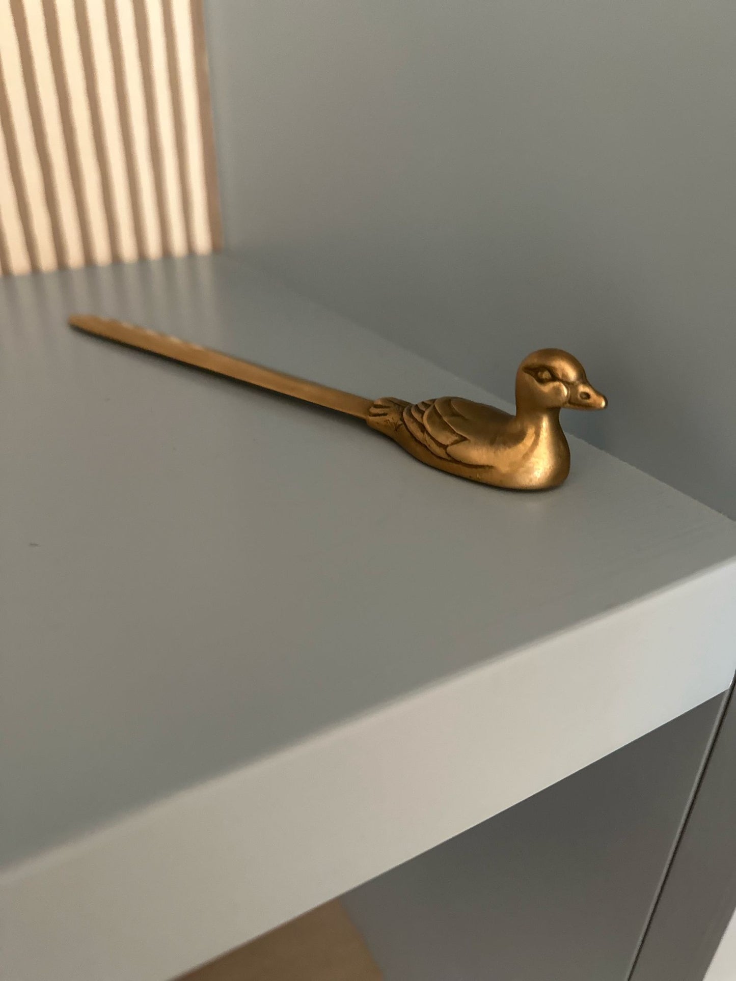 vintage brass duck letter opener