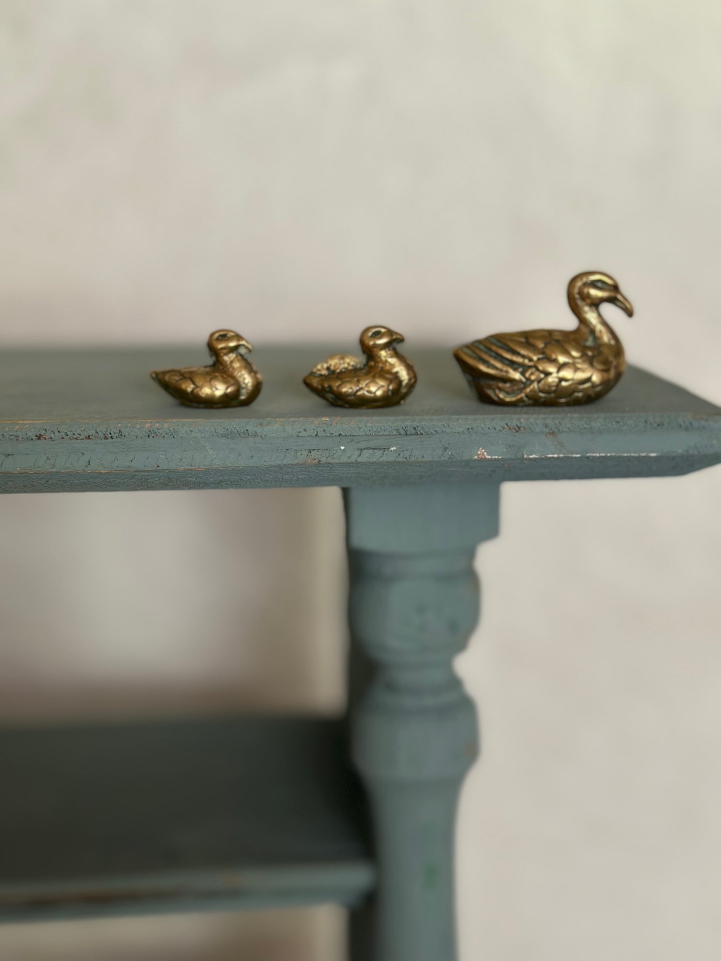 3 little brass ducks ornamental