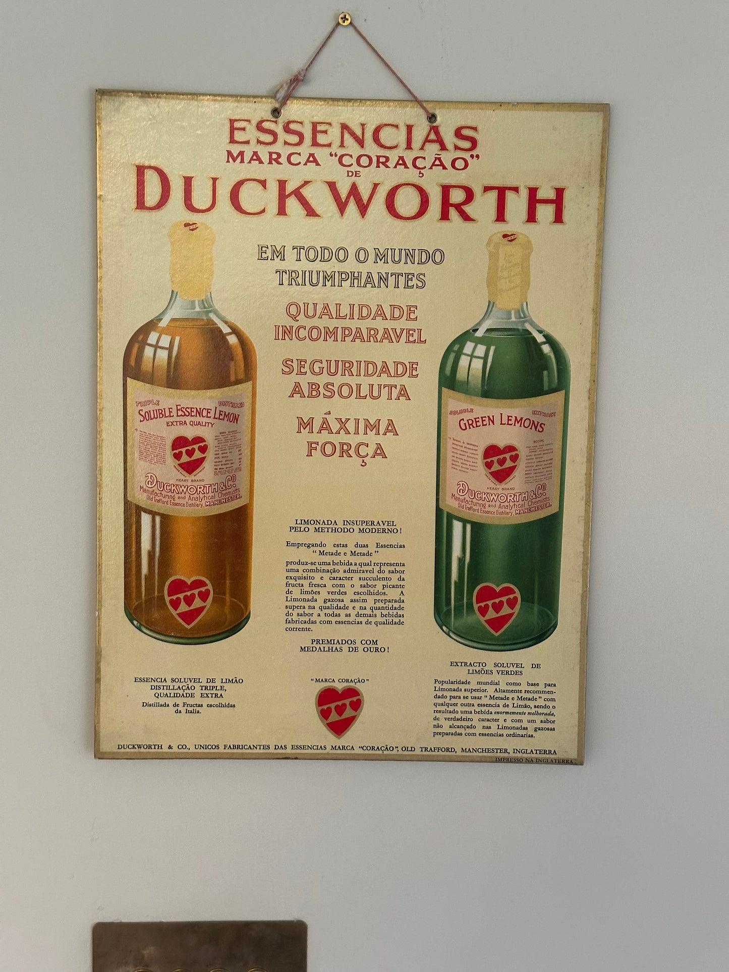 Vintage ginger ale advertising sign Portugal