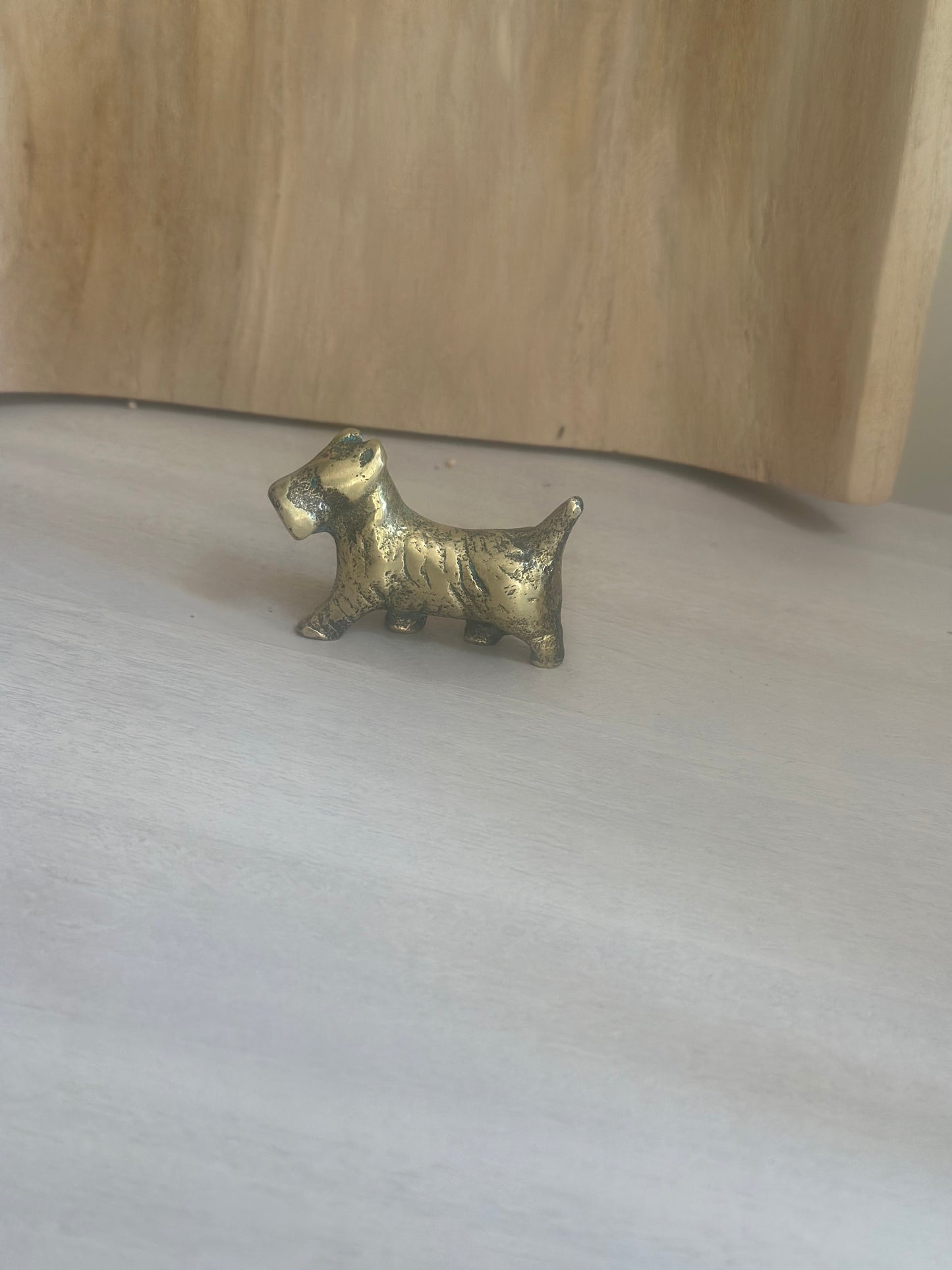 Vintage brass Scottie dog paperweight