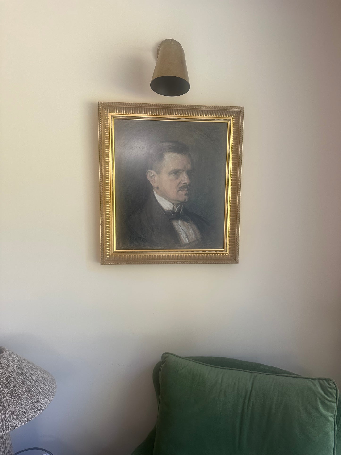 Large framed chalk / drawing signed framed