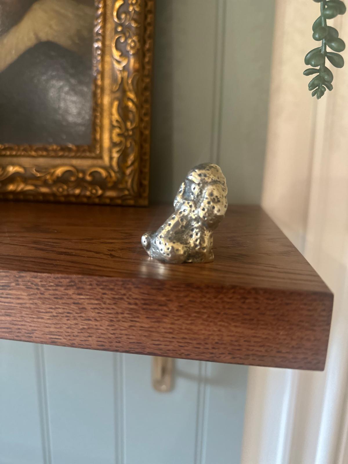 spaniel vintage brass dog paperweight