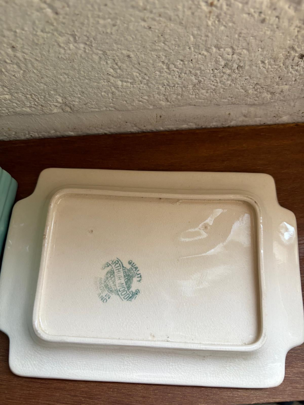Vintage bamboo butter dish by Arthur wood