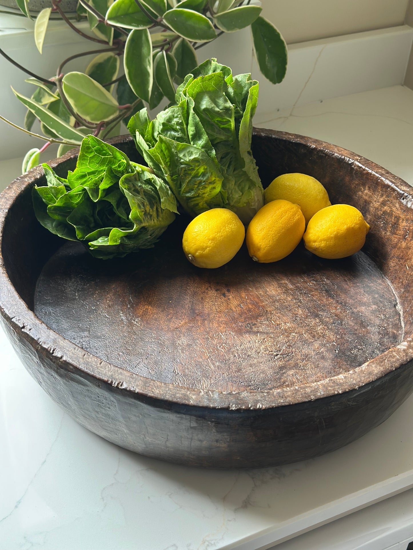 Giant chapati dough bowl solid vintage