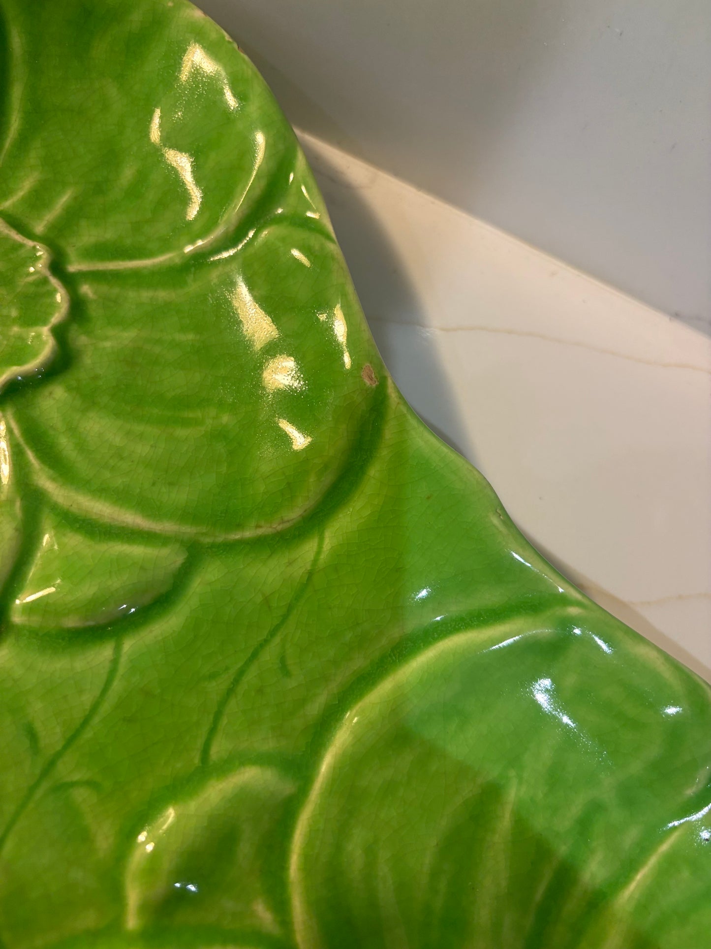 Vintage French Cabbage style serving platters