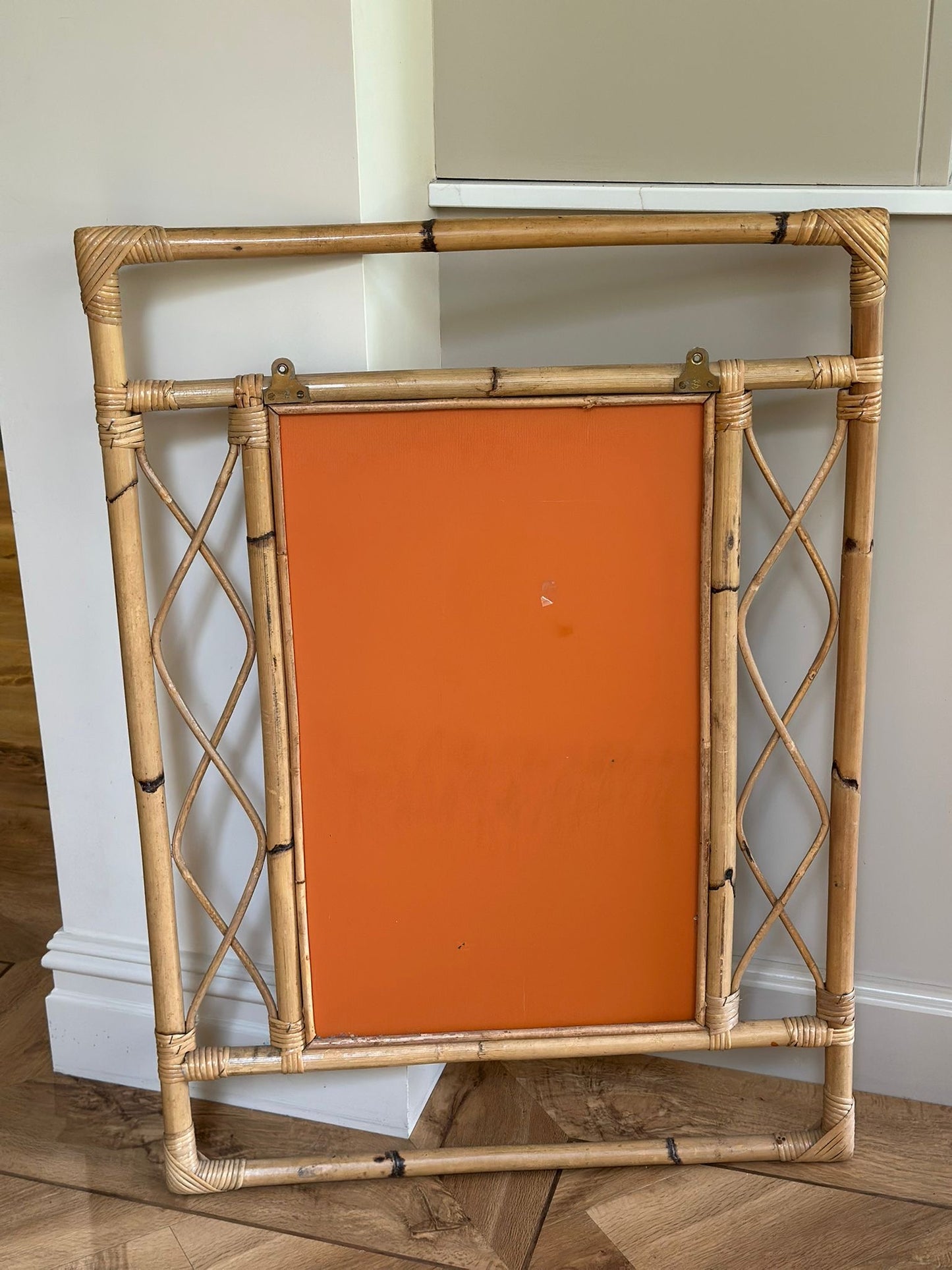 very large bamboo mirror vintage retro