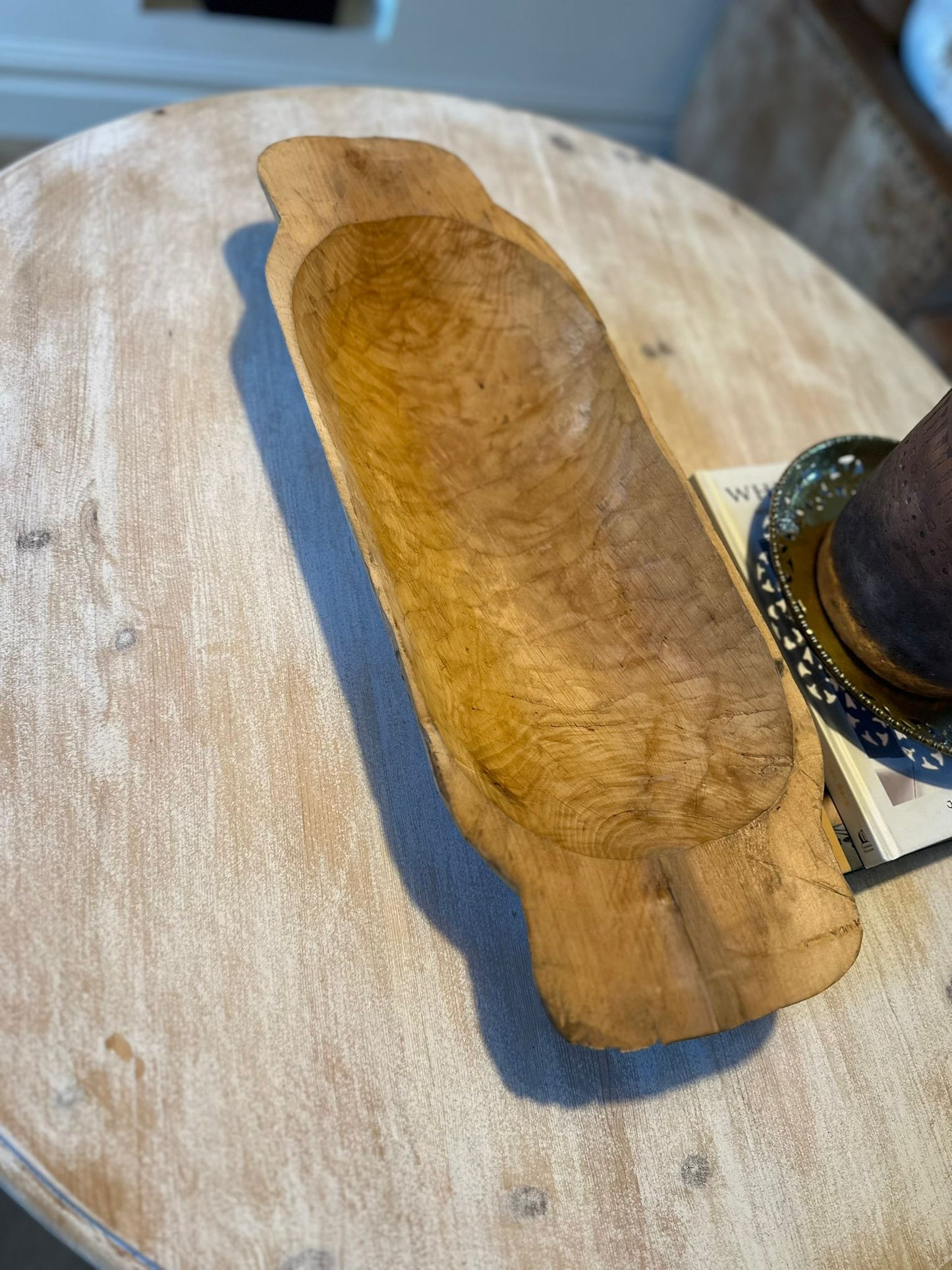 Vintage wooden dough bowl