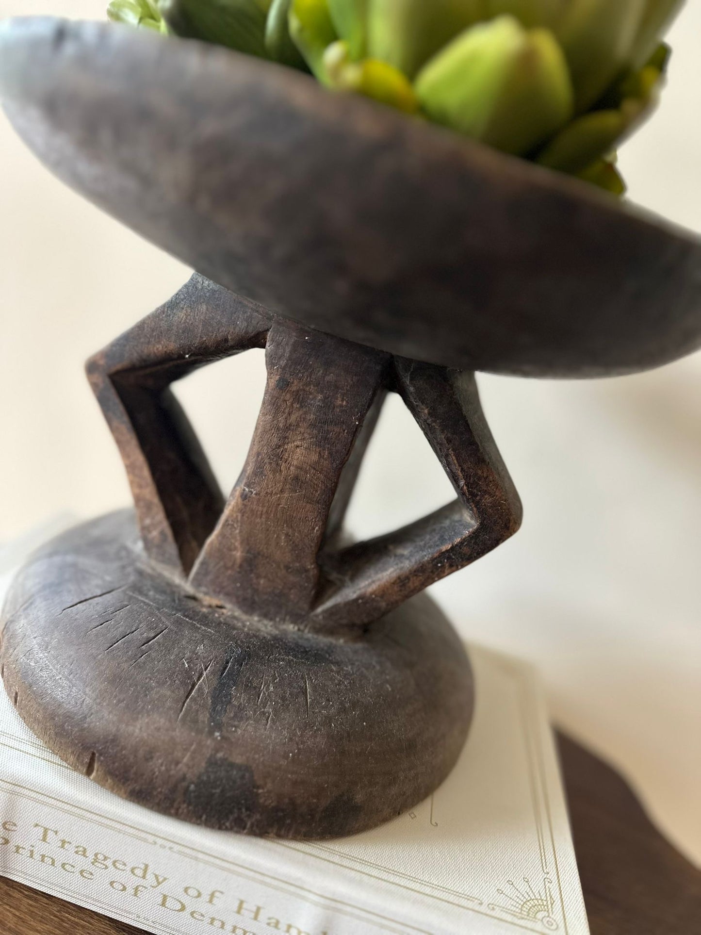 African Tonga stool wood styling vintage tribal