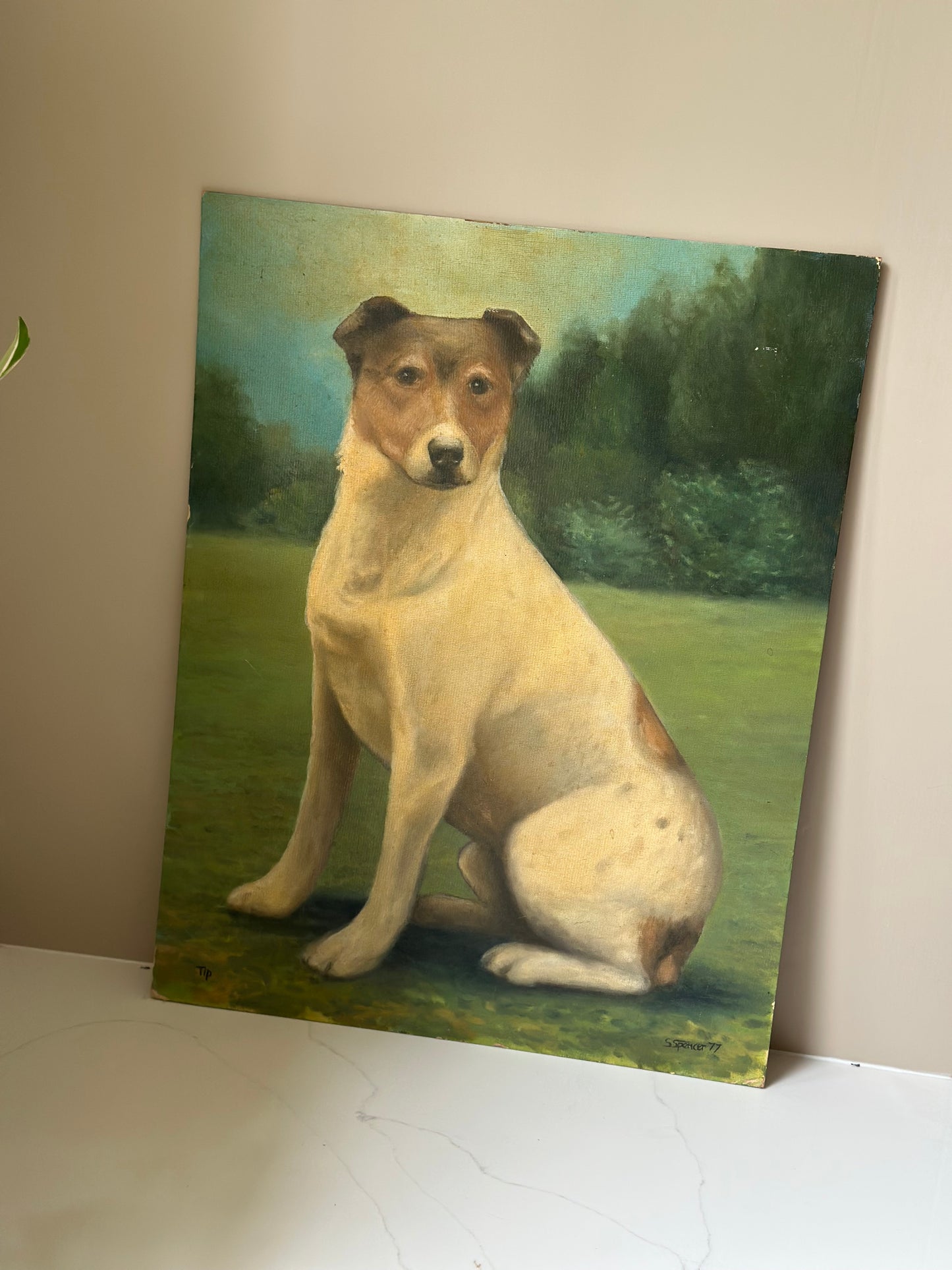 Jack russel oil on board painting
