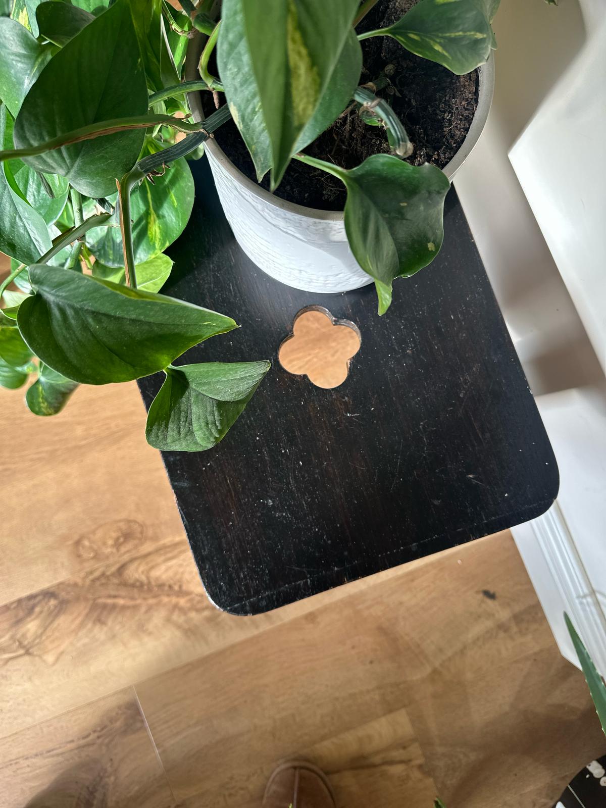 scratch built vintage side table black wood