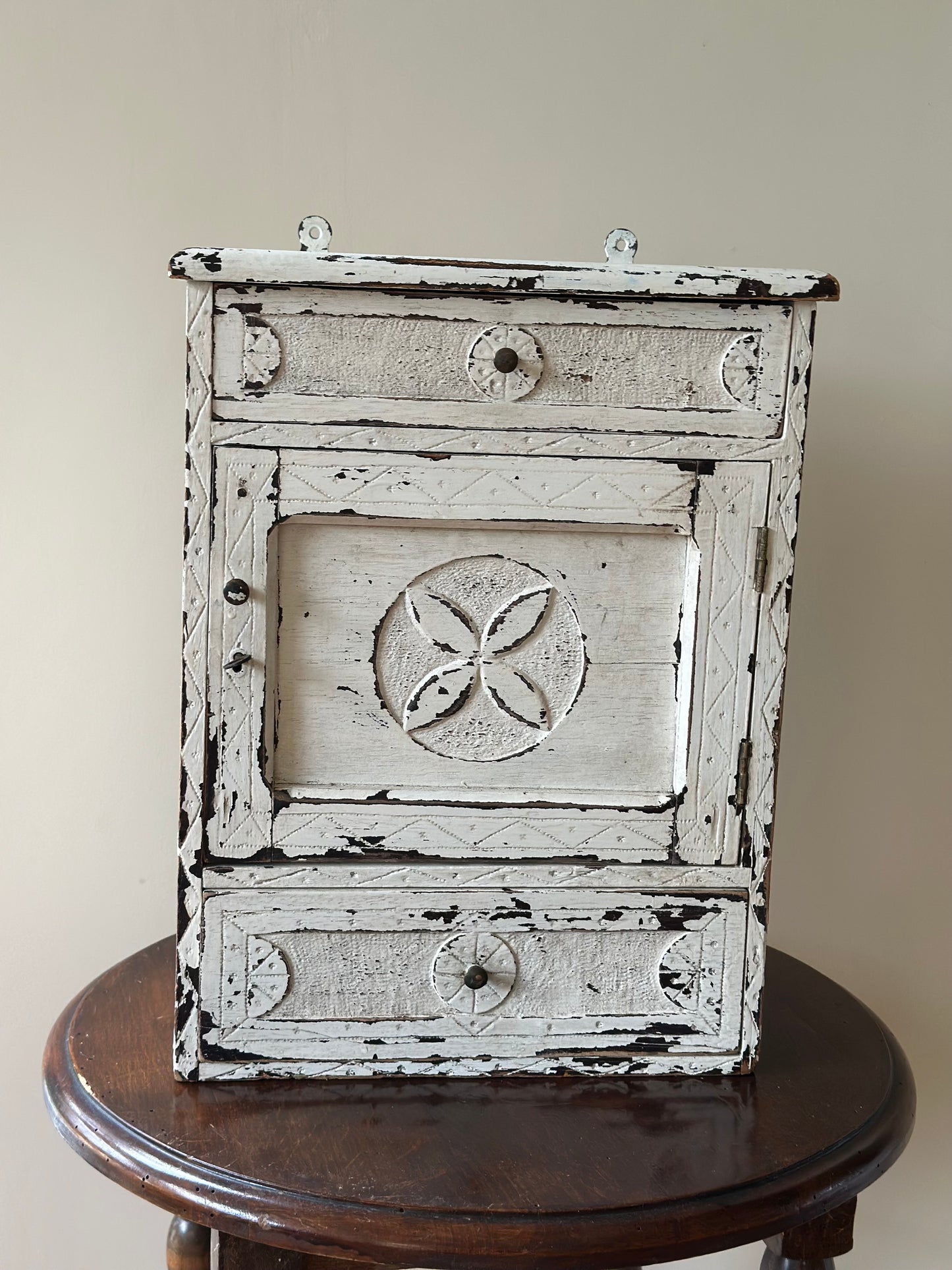Chippy vintage vanity bathroom cabinet