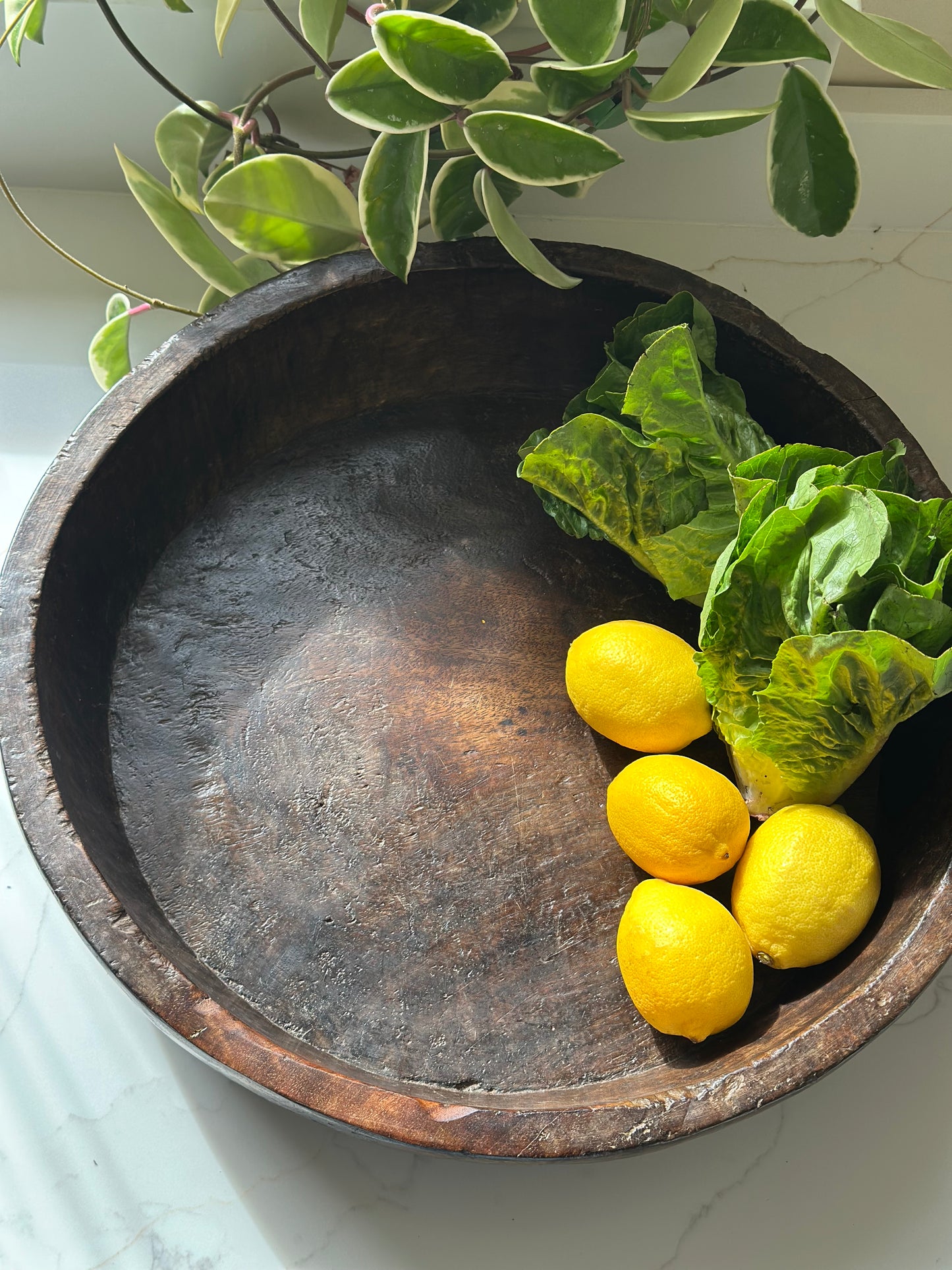 Giant chapati dough bowl solid vintage