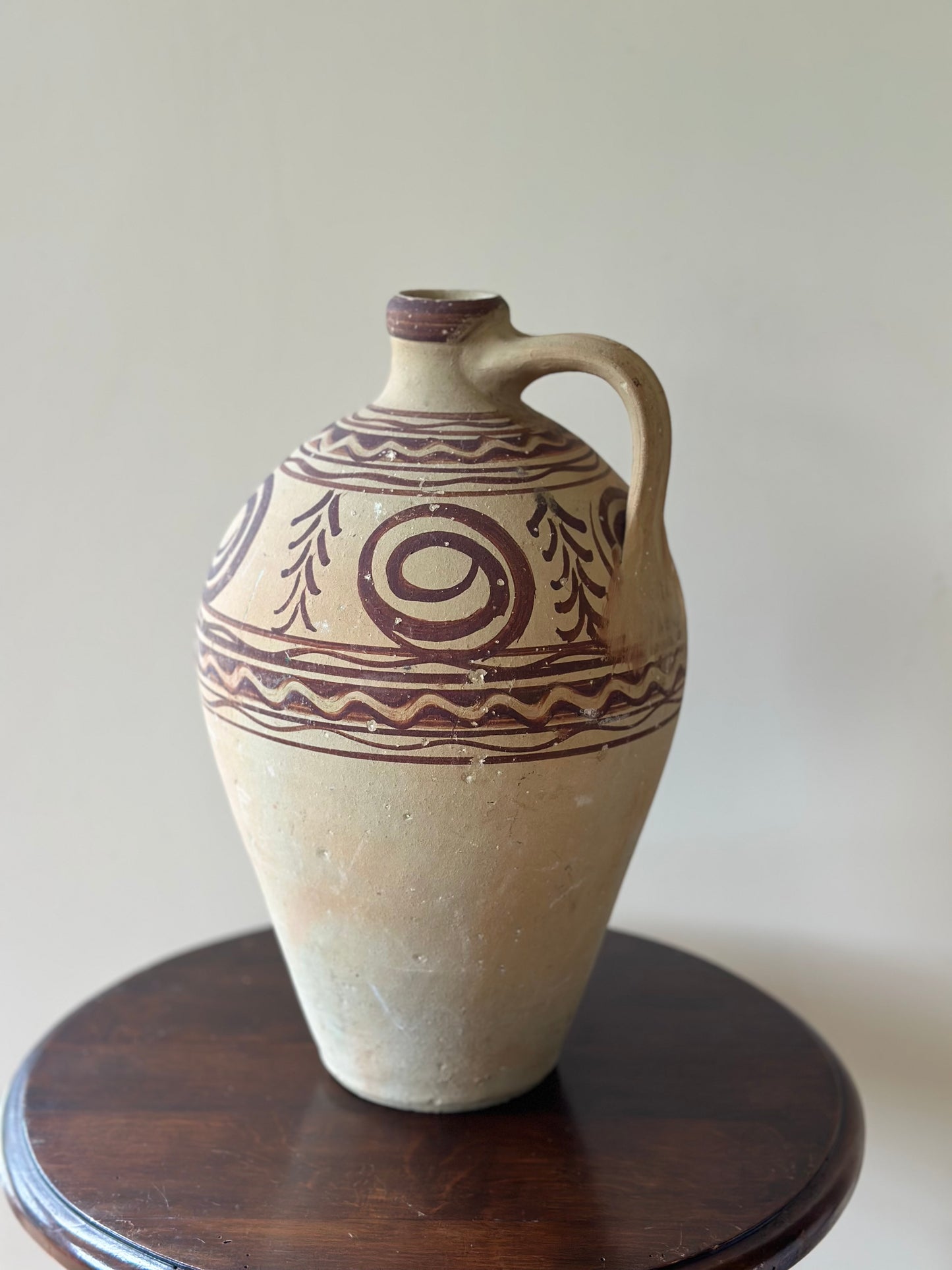Very large hand painted pot French