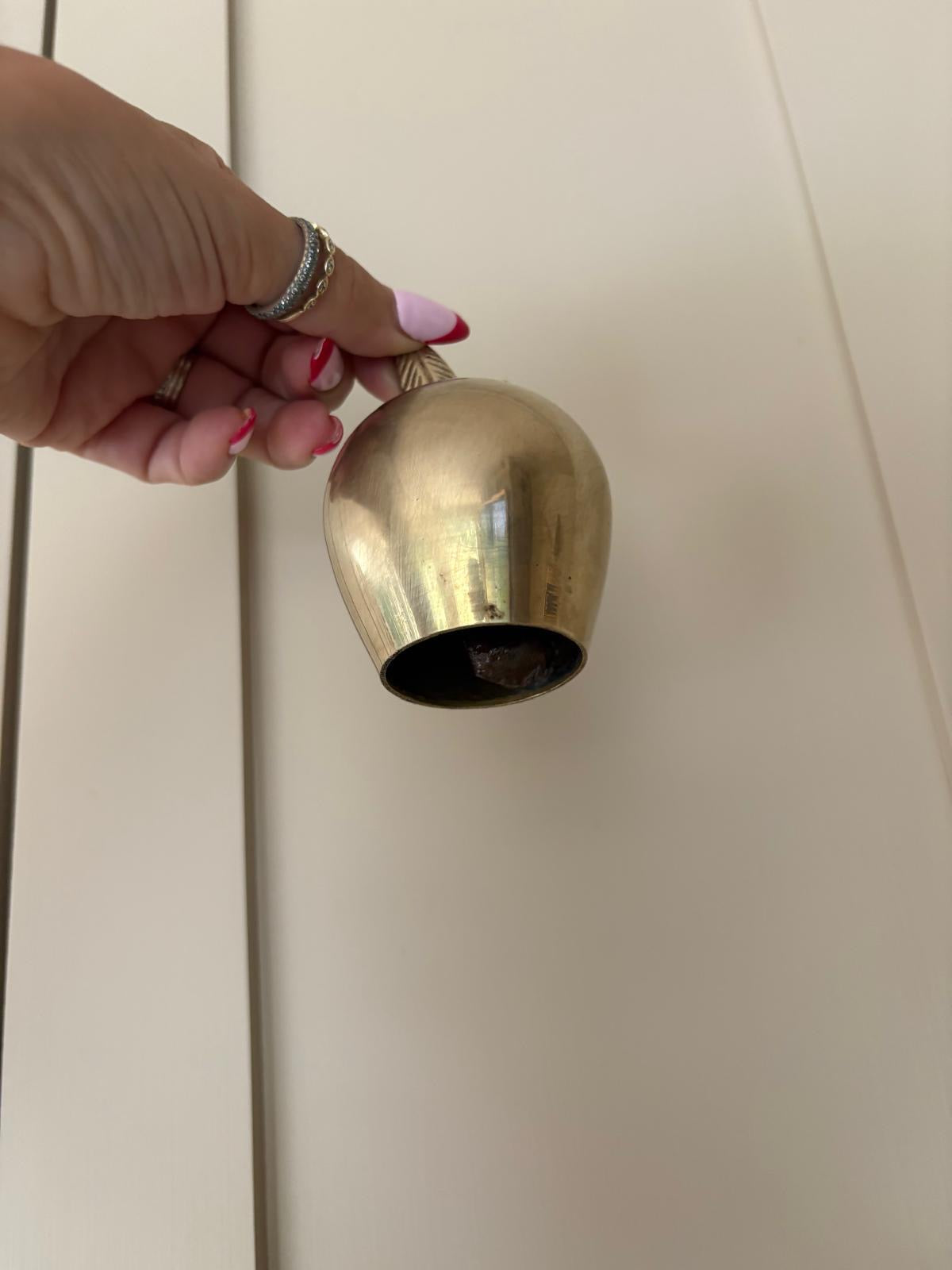 Vintage brass apple bell for styling