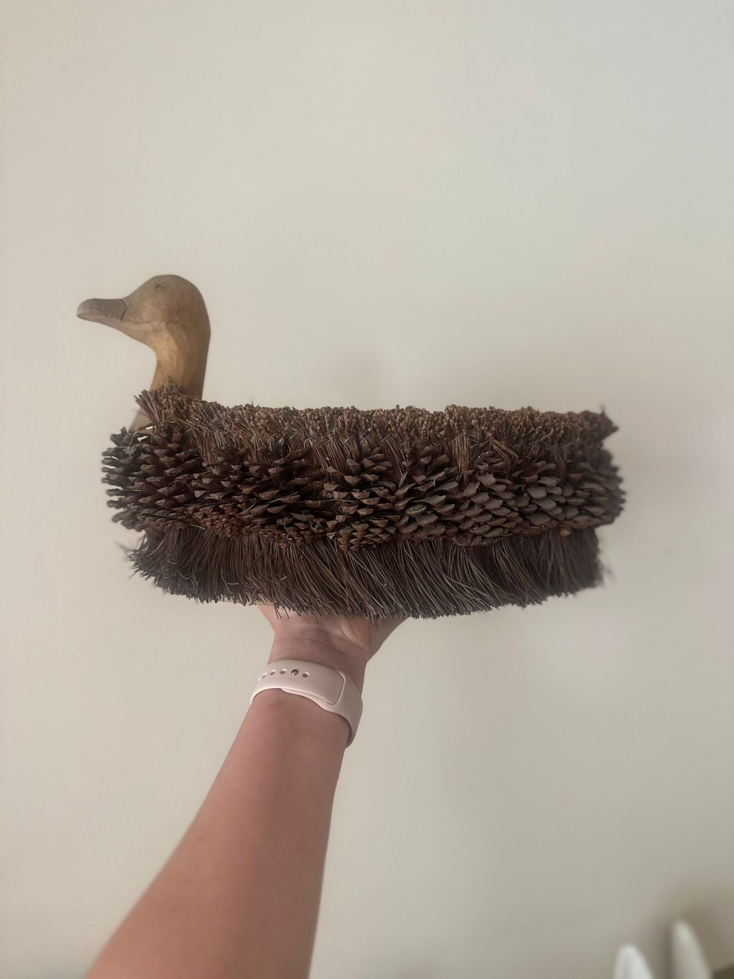 vintage folk art duck basket