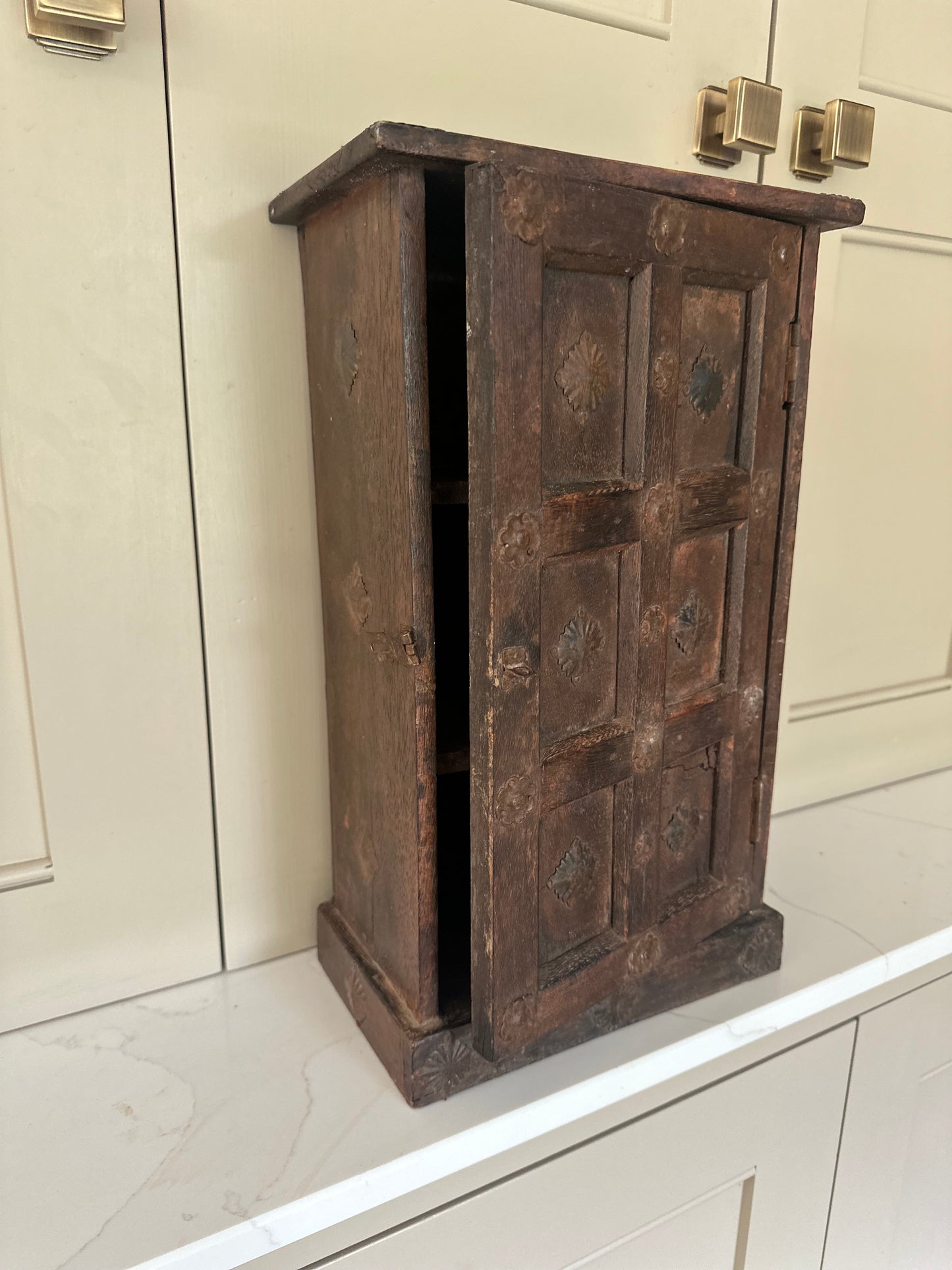 Antique hand made Indian spice cabinet