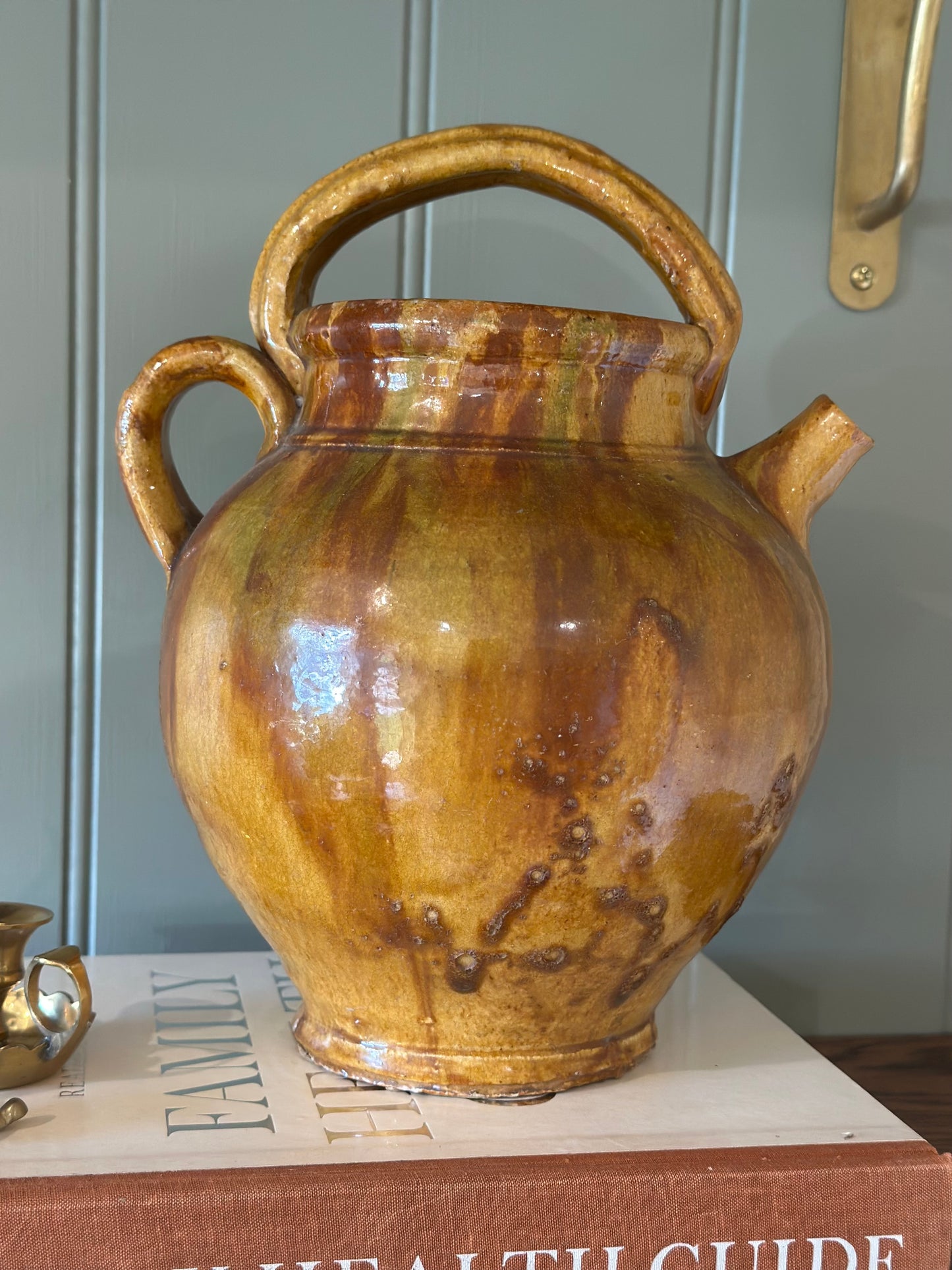 French drip glazing unusual oil pot