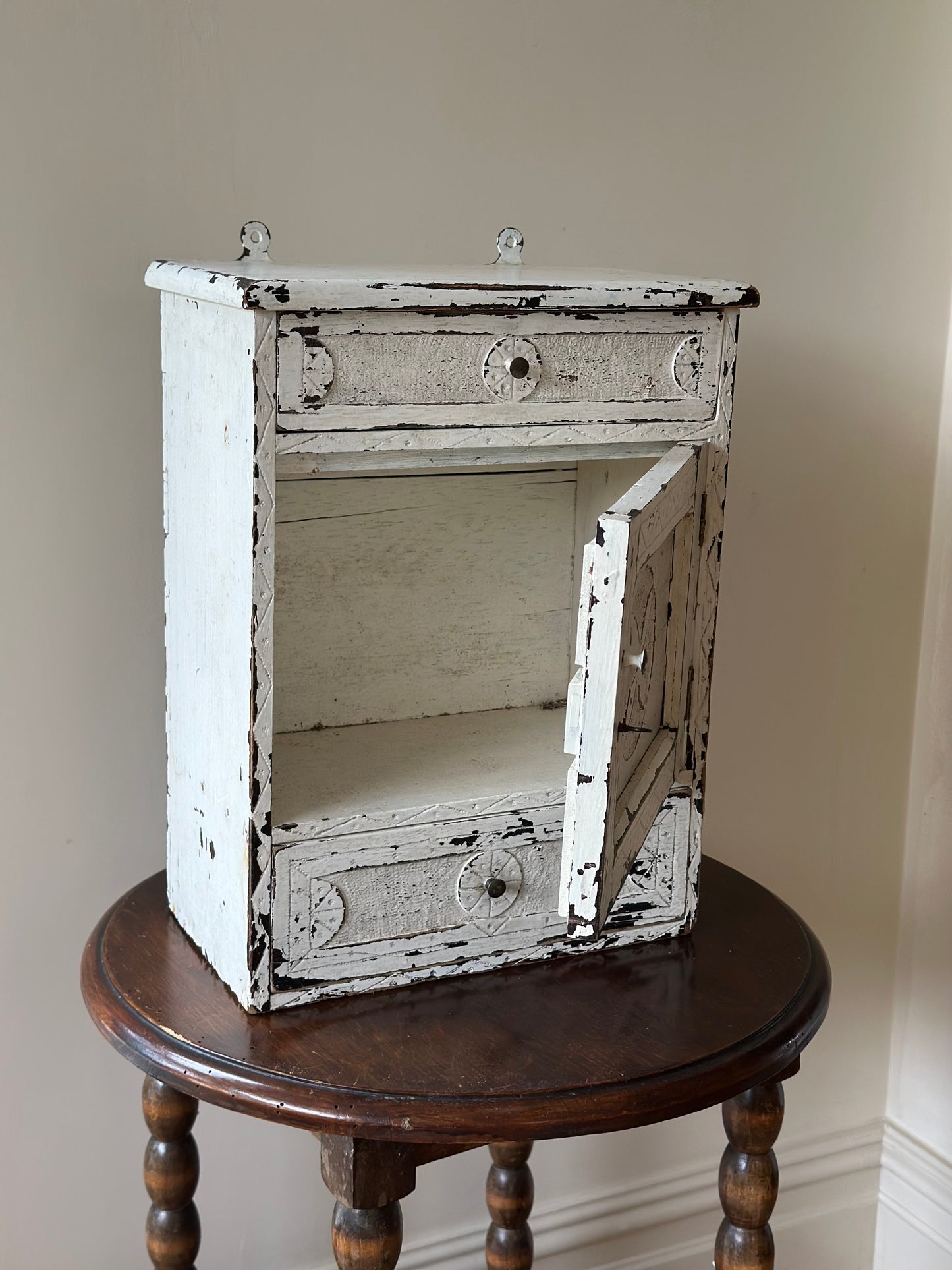 Chippy vintage vanity bathroom cabinet