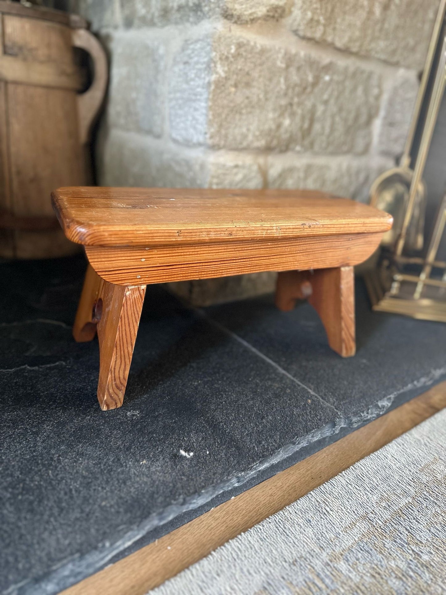 vintage scratch built, stool plant stand - wood