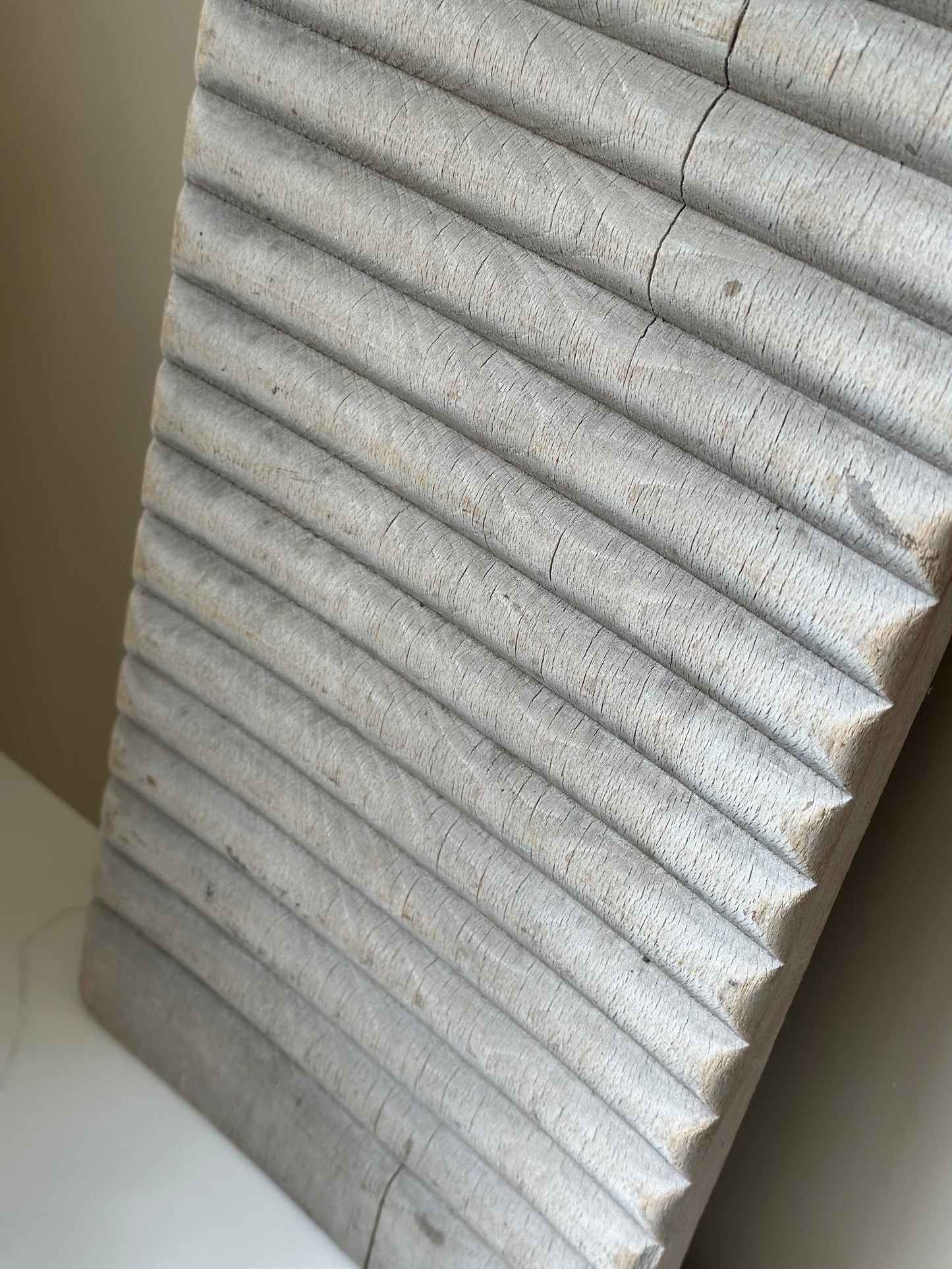 Vintage white washed wash board large