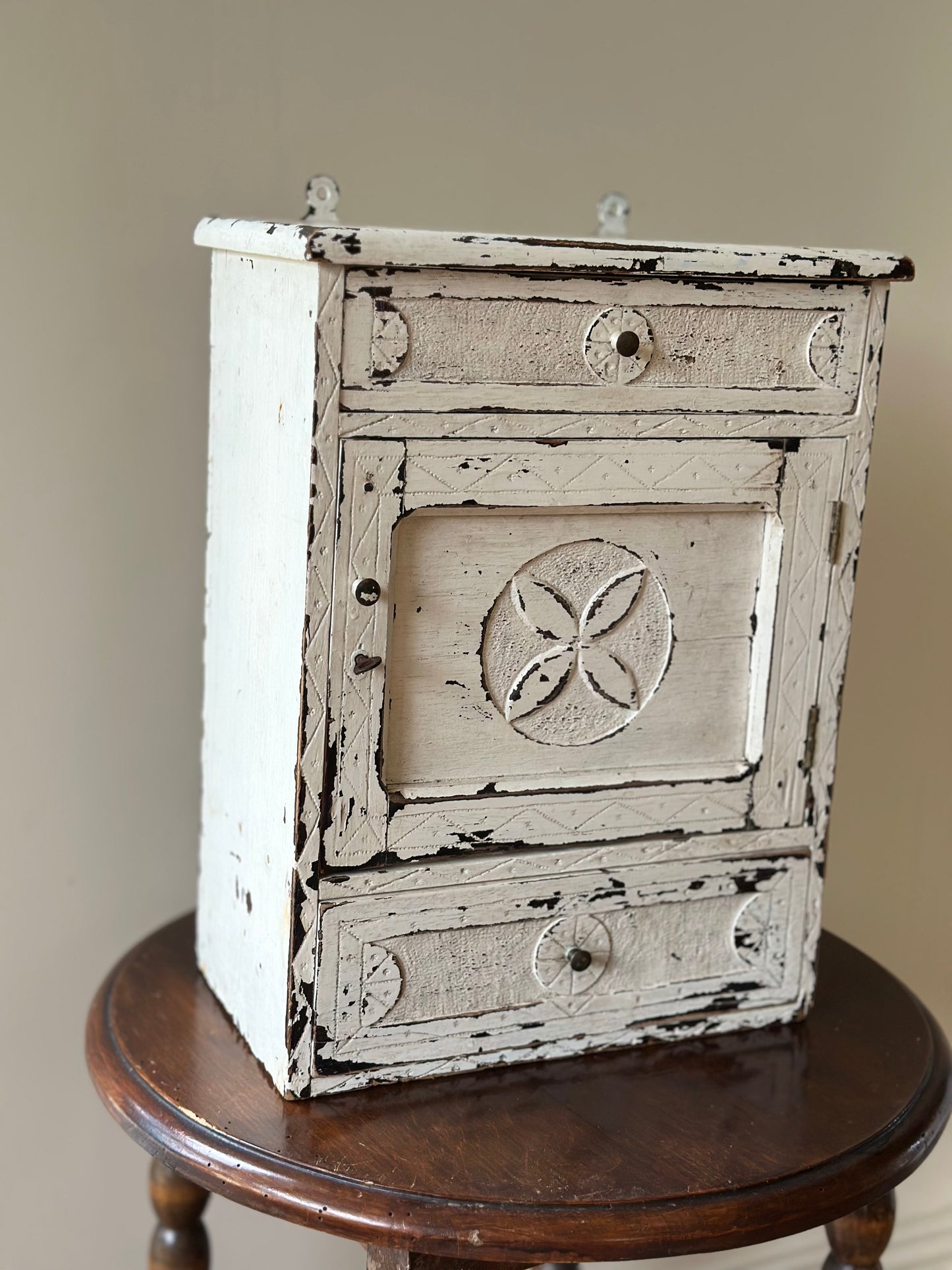Chippy vintage vanity bathroom cabinet