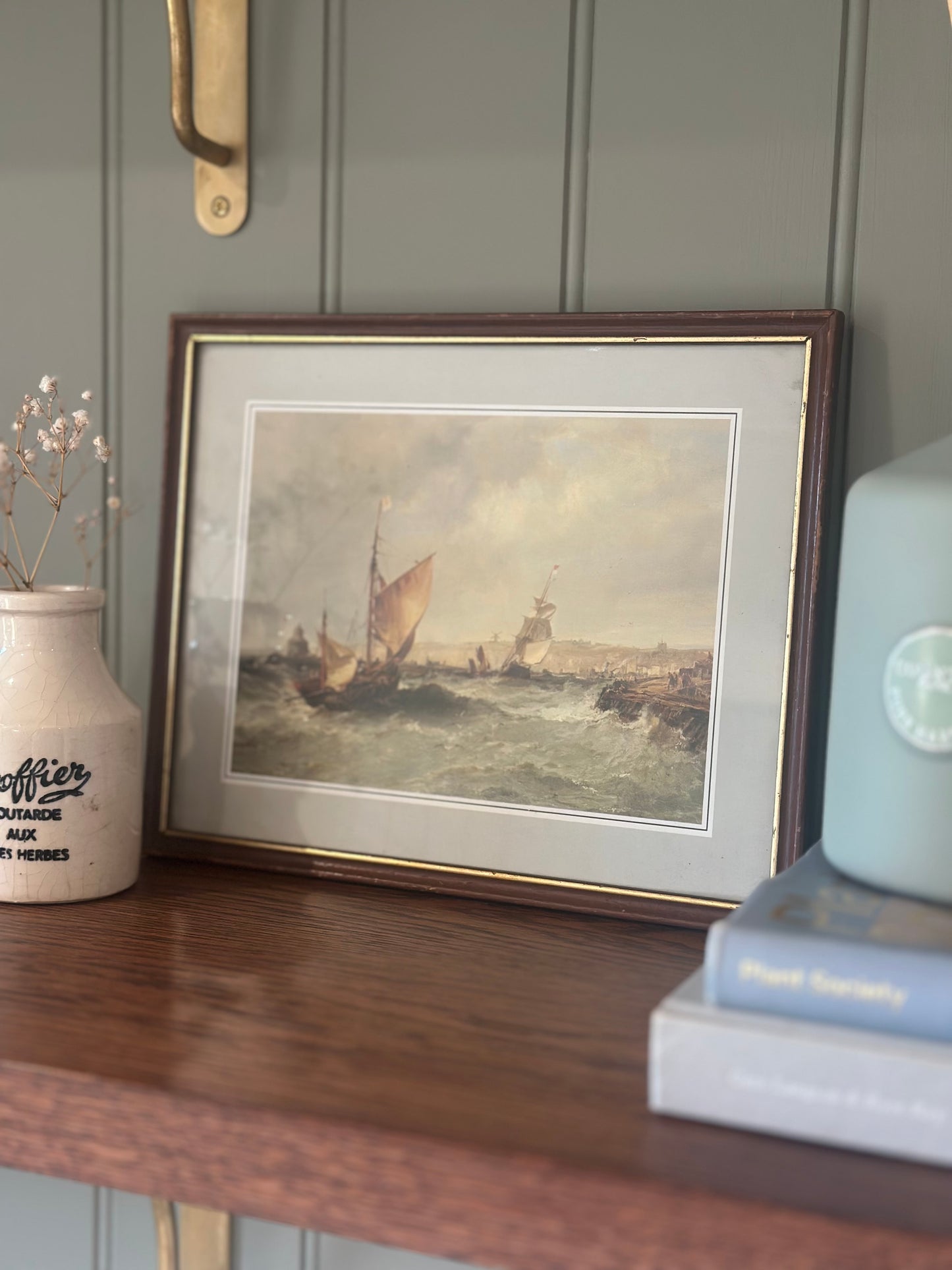 Vintage ship print framed